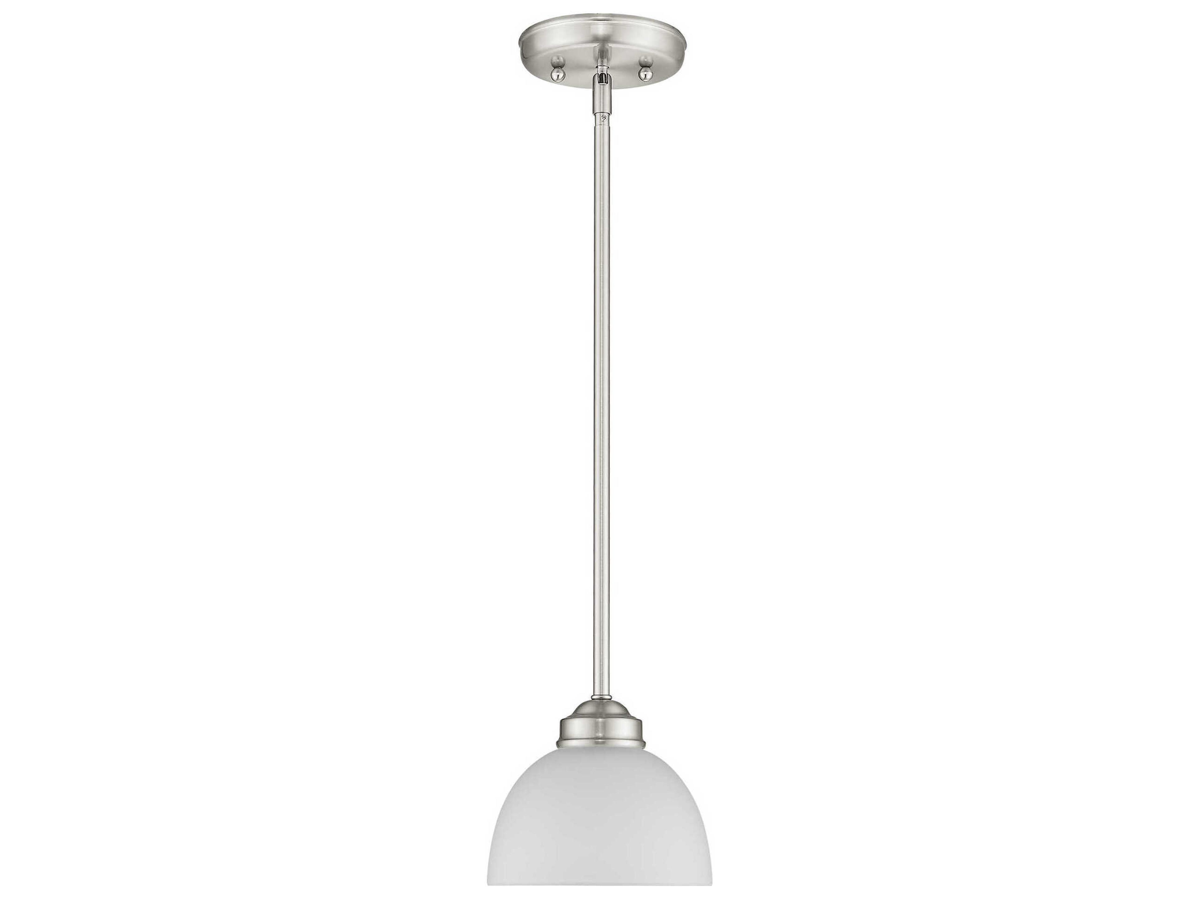 Livex Lighting Somerset 1-Light Brushed Nickel Glass Dome Mini Pendant