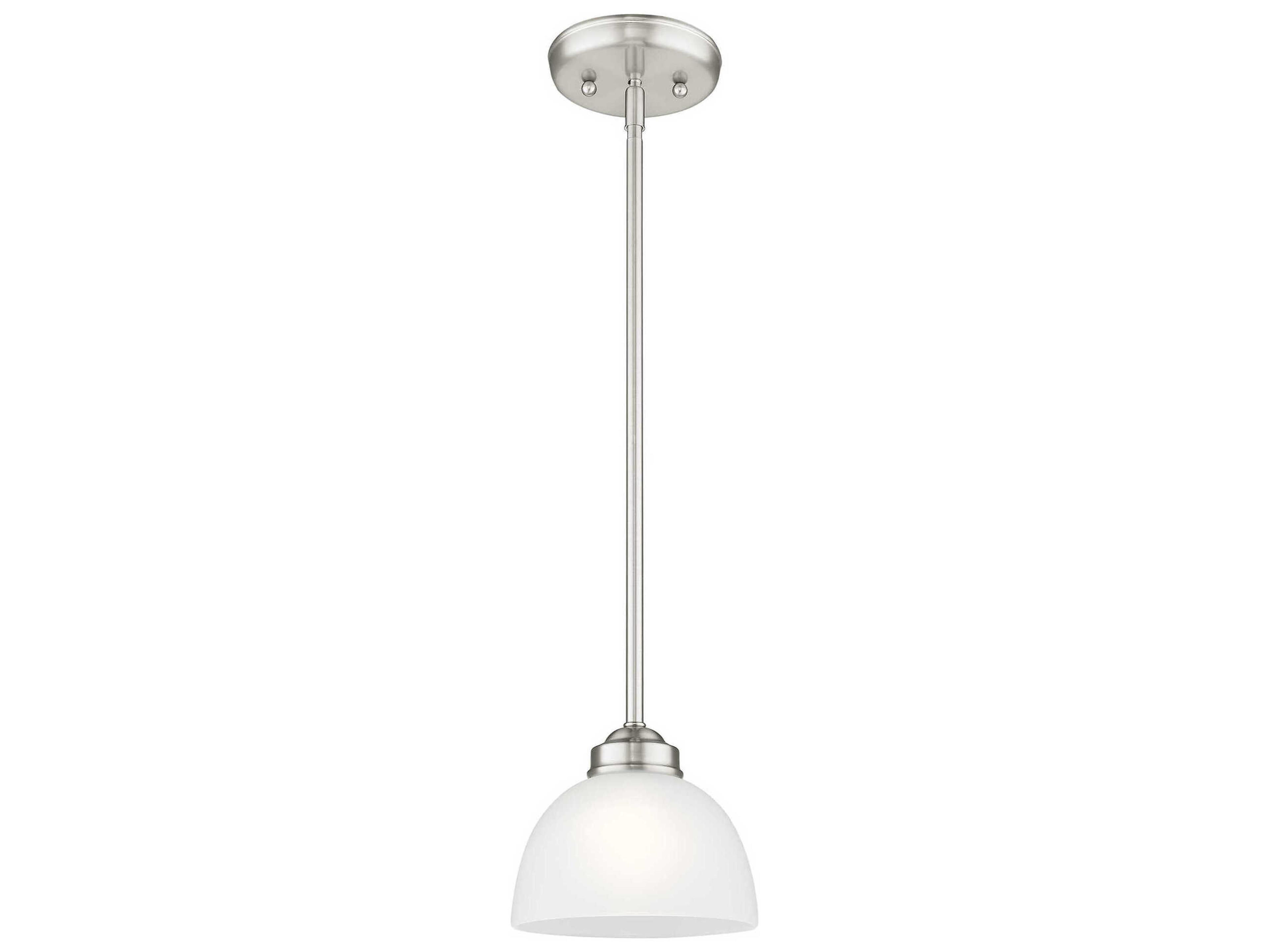 Livex Lighting Somerset 1-Light Brushed Nickel Glass Dome Mini Pendant