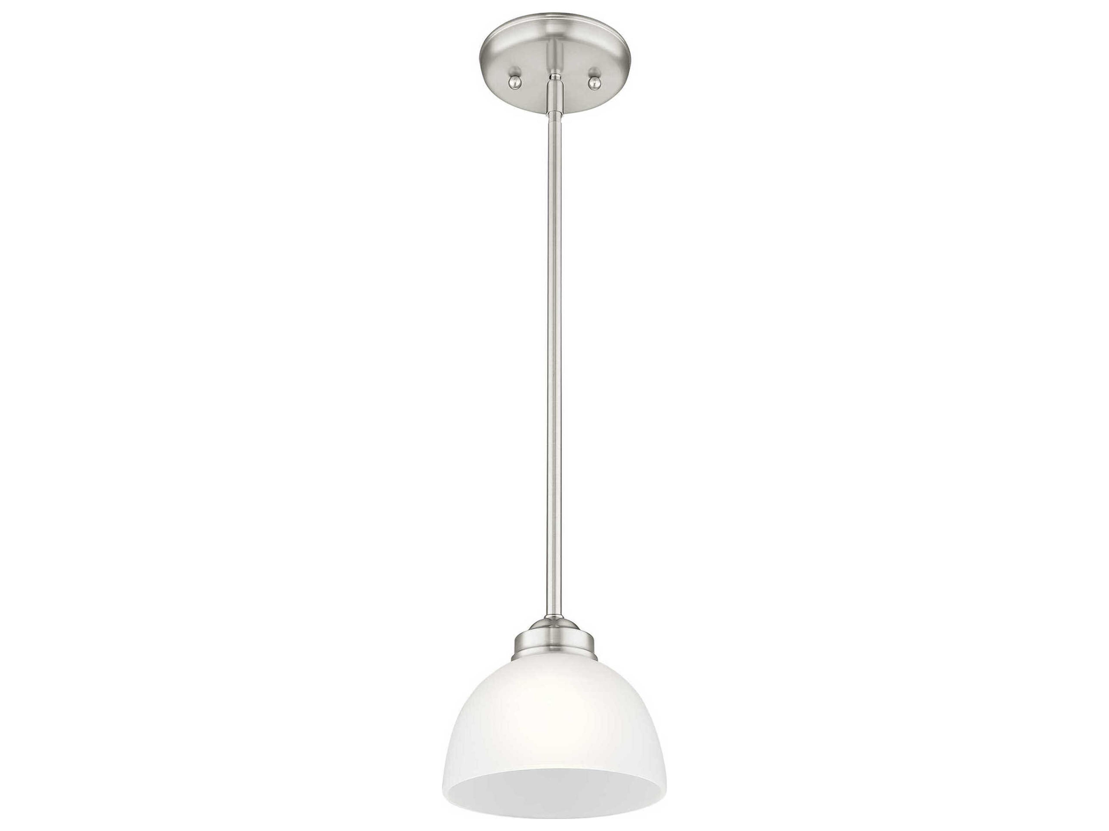 Livex Lighting Somerset 1-Light Brushed Nickel Glass Dome Mini Pendant