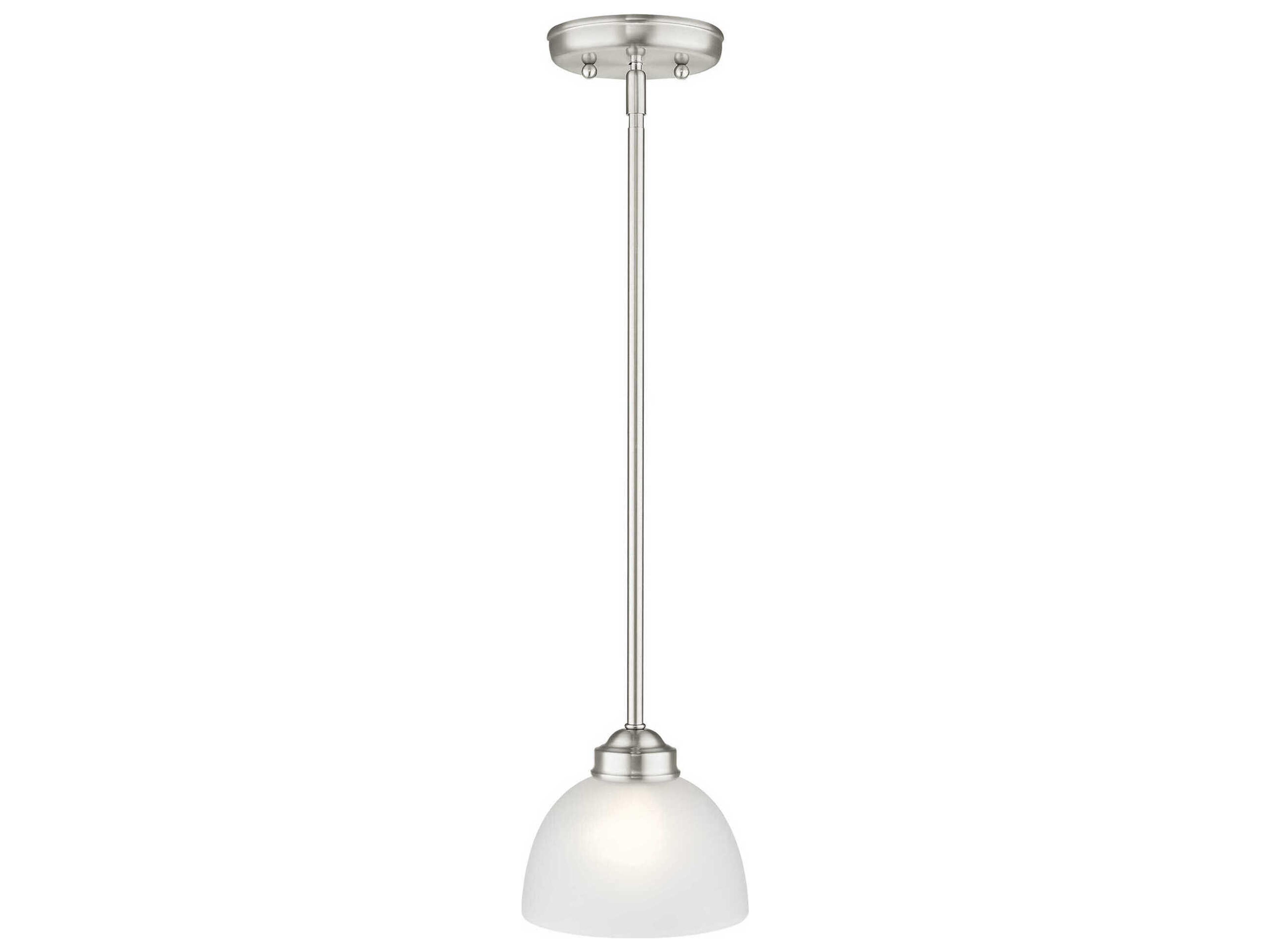 Livex Lighting Somerset 1-Light Brushed Nickel Glass Dome Mini Pendant