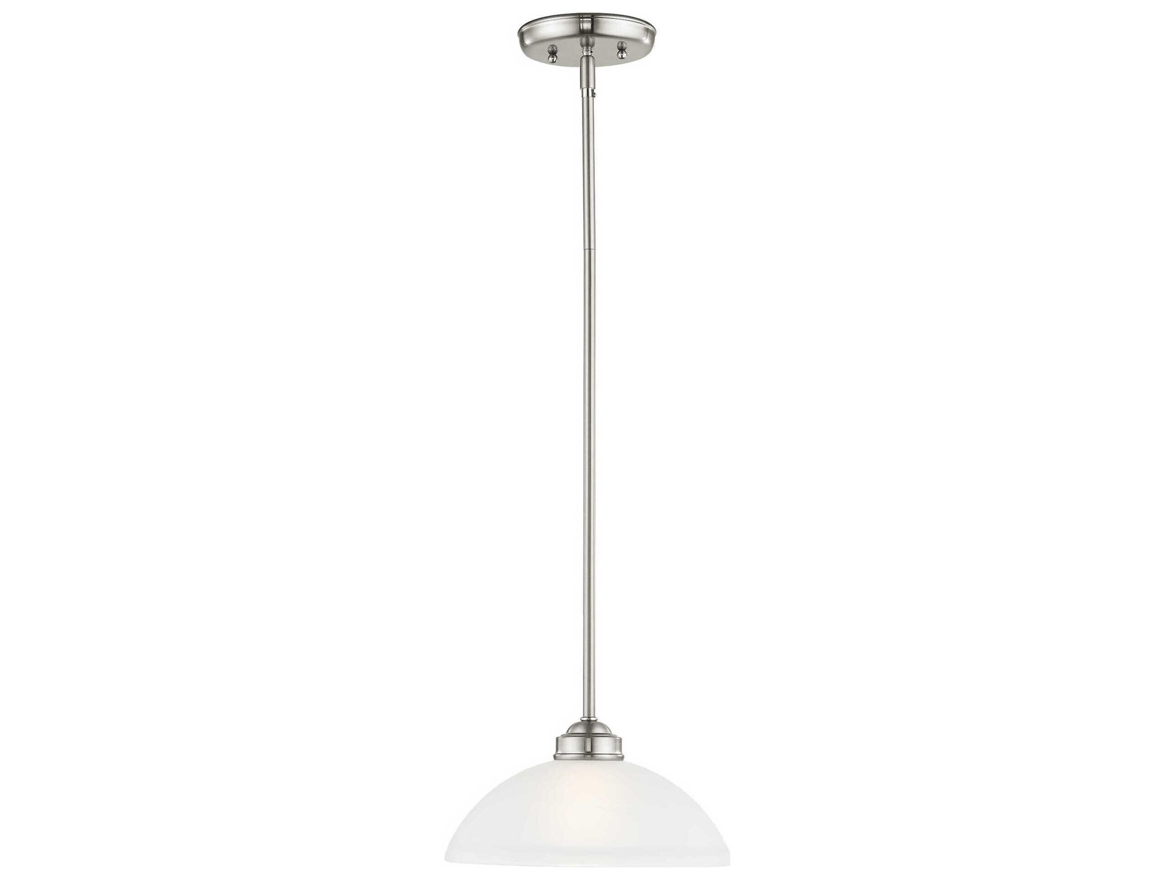 Somerset 1-Light Brushed Nickel Glass Dome Mini Pendant