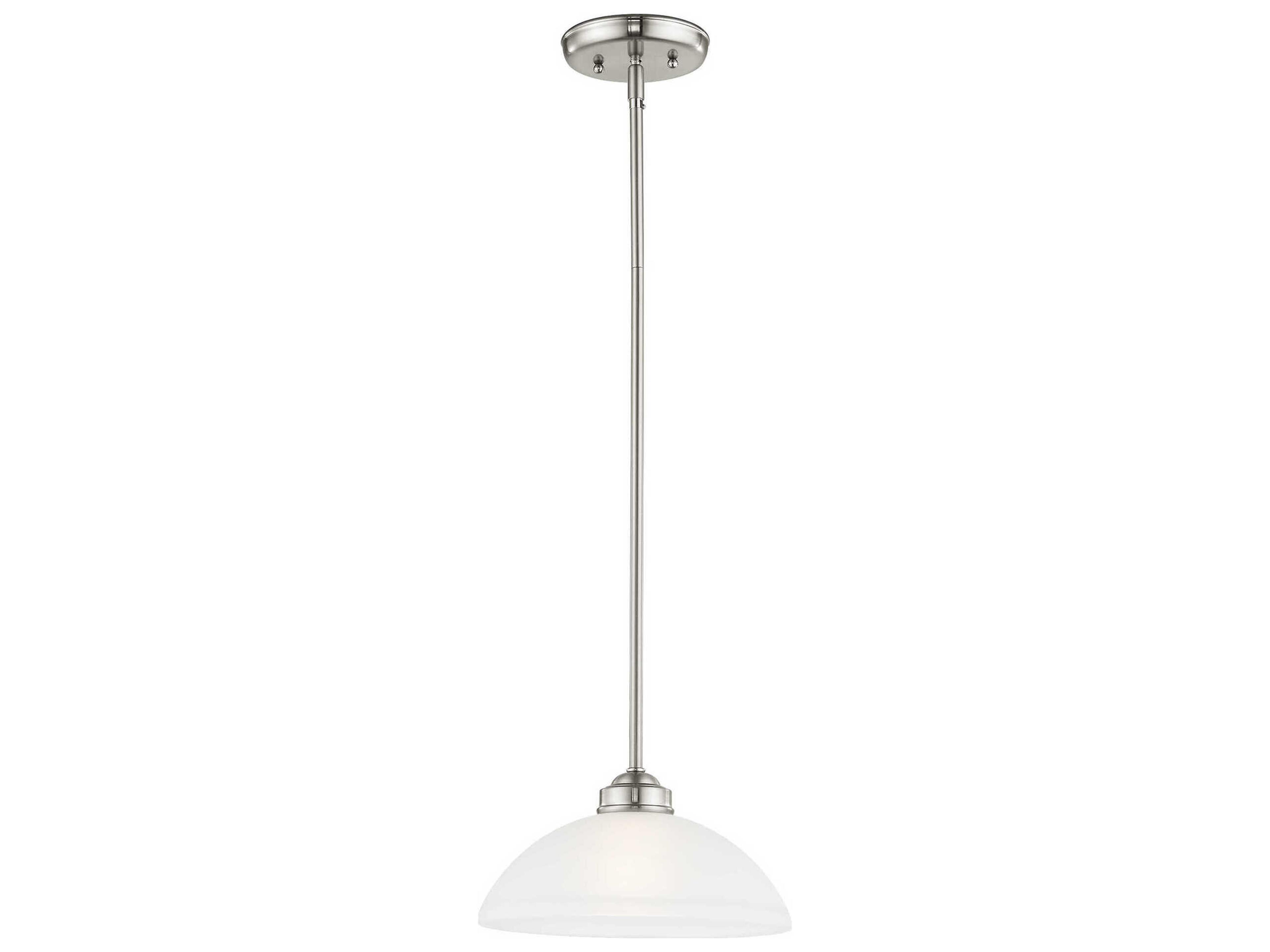 Livex Lighting Somerset 1-Light Brushed Nickel Glass Dome Mini Pendant