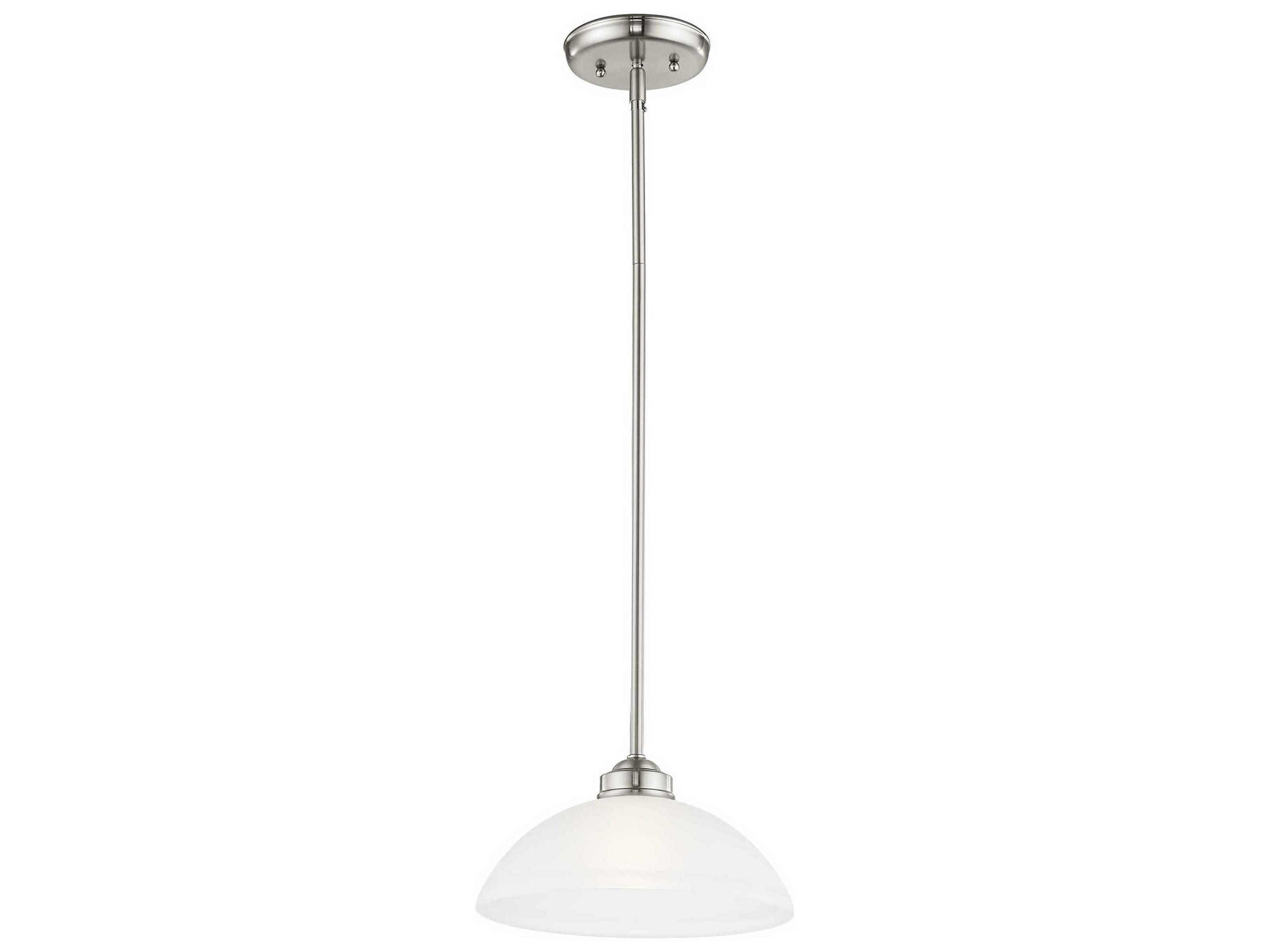 Livex Lighting Somerset 1-Light Brushed Nickel Glass Dome Mini Pendant