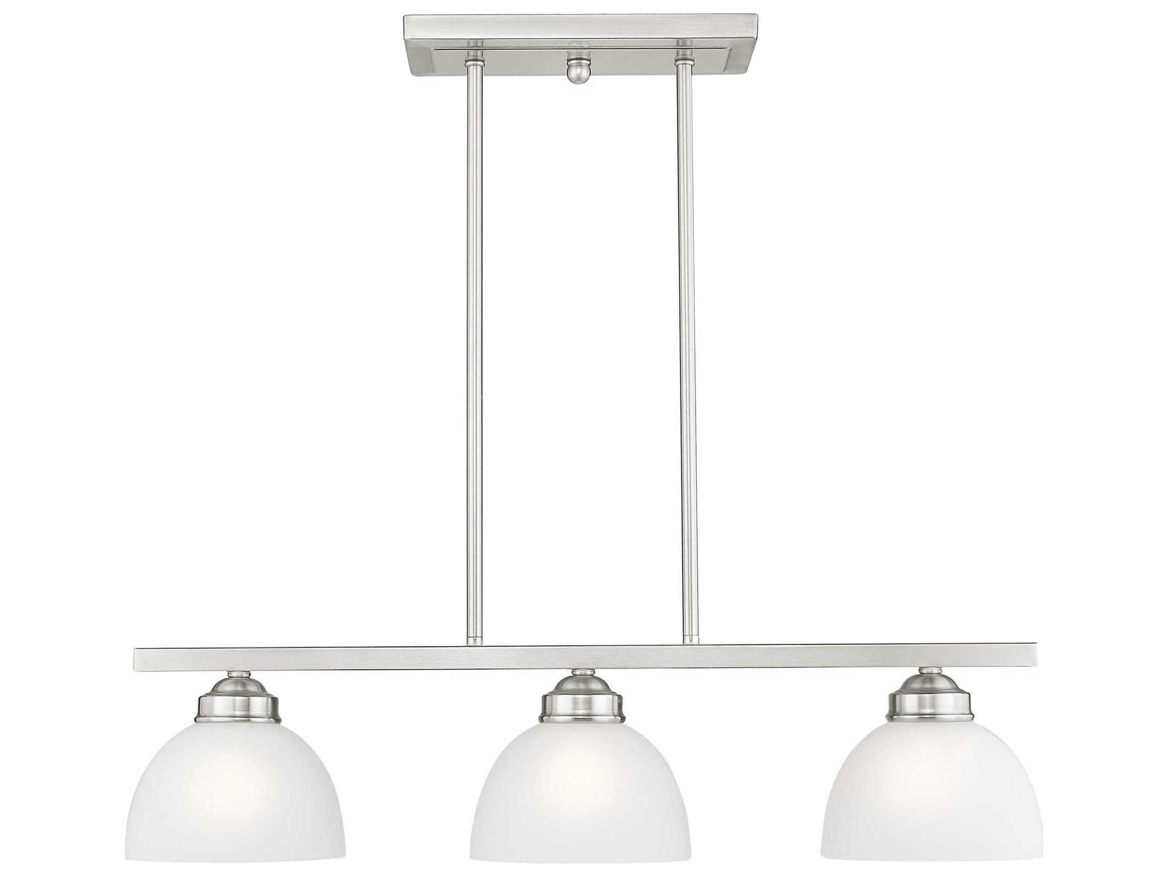 Somerset 3-Light Brushed Nickel Glass Dome Geometric Island Pendant