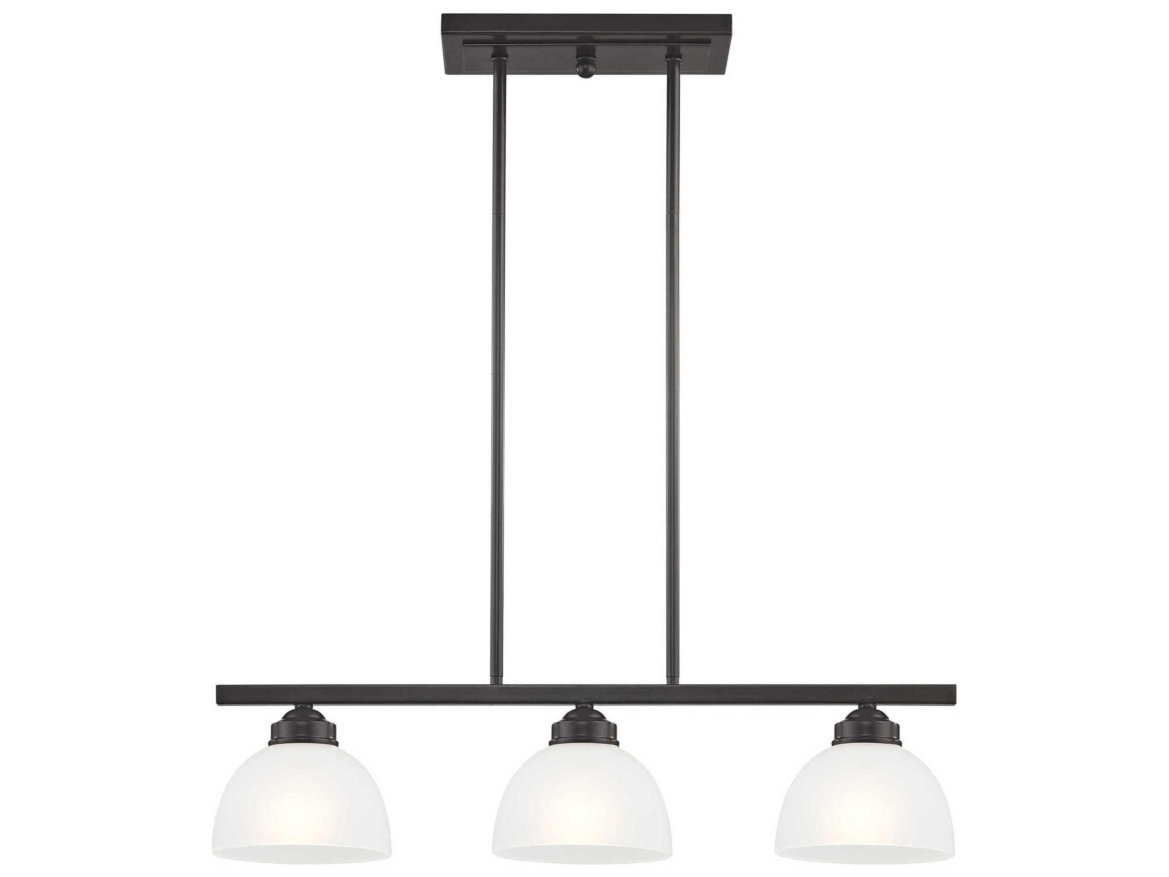 Somerset 3-Light English Bronze Glass Dome Island Pendant