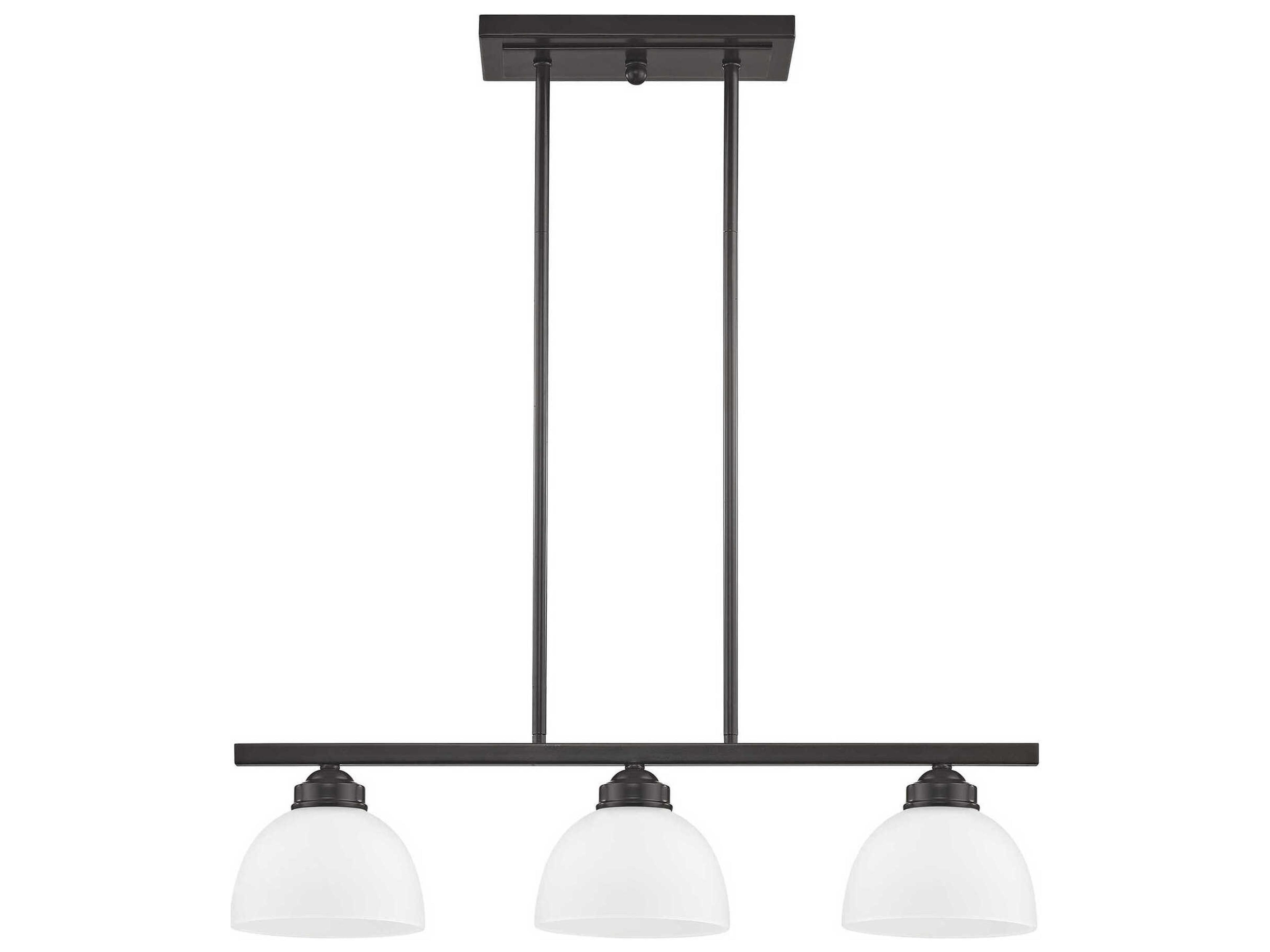 Livex Lighting Somerset 3-Light English Bronze Glass Dome Island Pendant