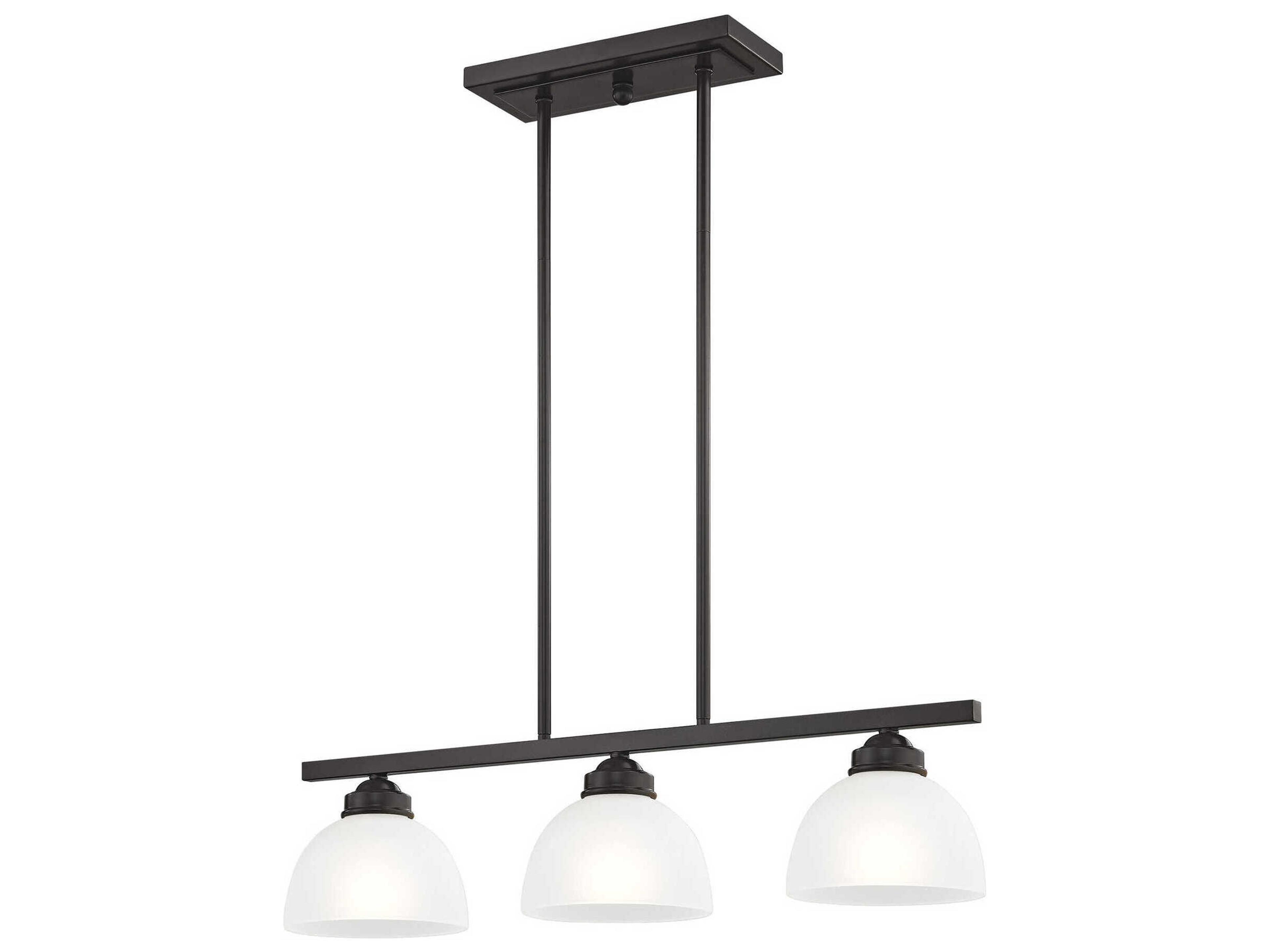 Livex Lighting Somerset 3-Light English Bronze Glass Dome Island Pendant