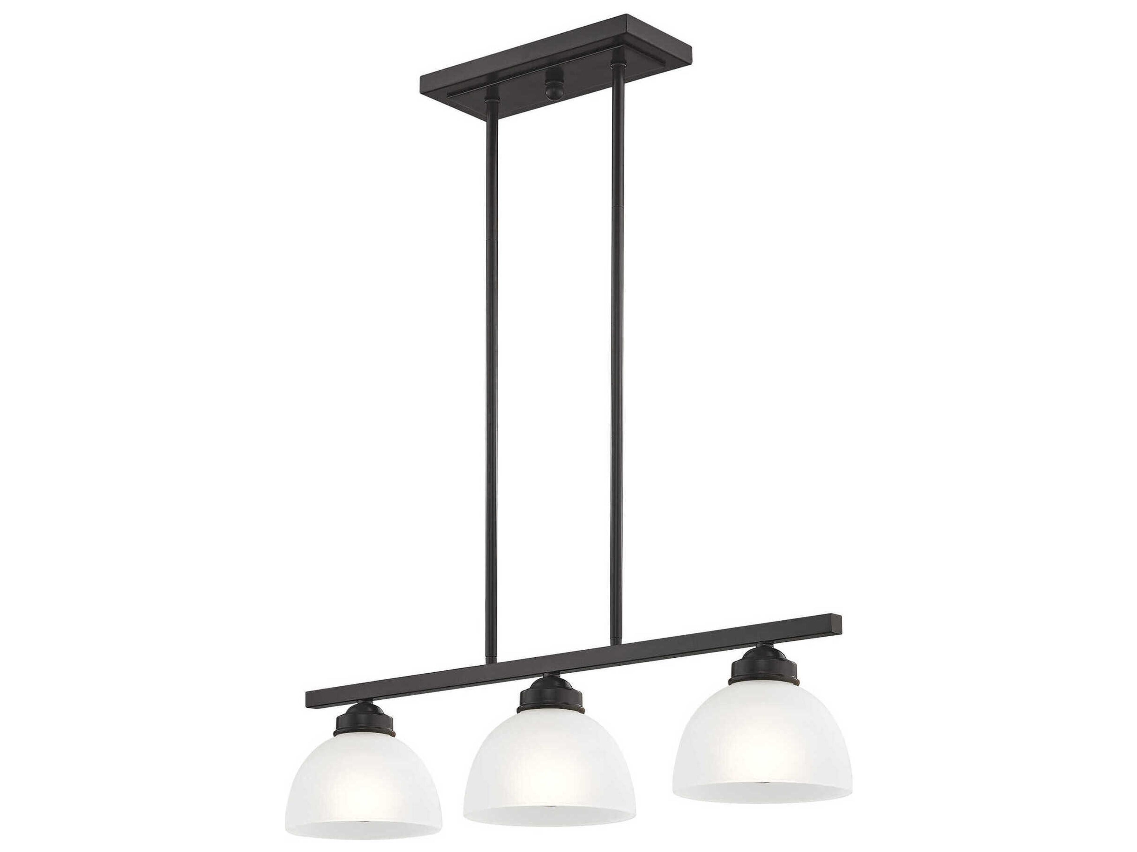 Livex Lighting Somerset 3-Light English Bronze Glass Dome Island Pendant