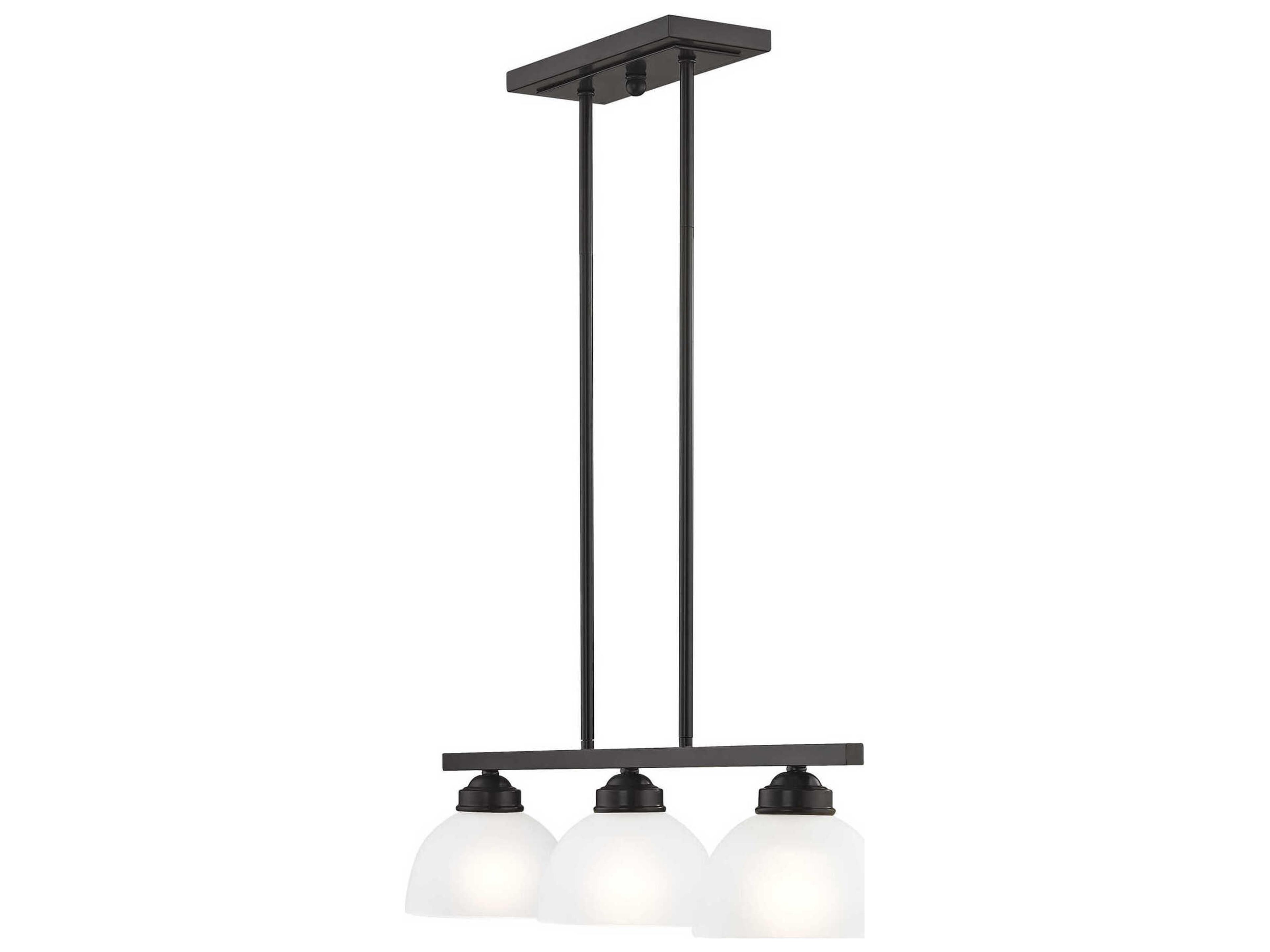 Livex Lighting Somerset 3-Light English Bronze Glass Dome Island Pendant