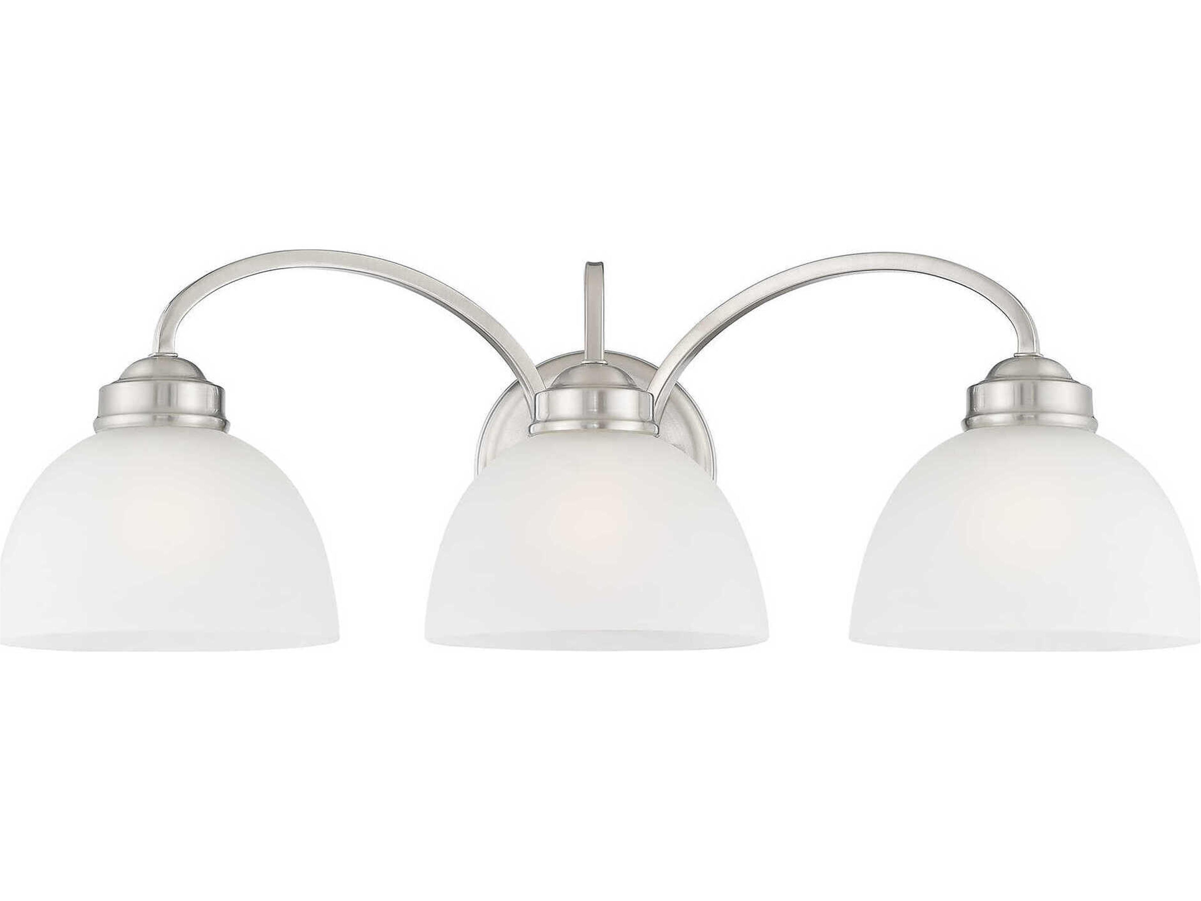 Somerset 3-Light Brushed Nickel Glass Vanity Light