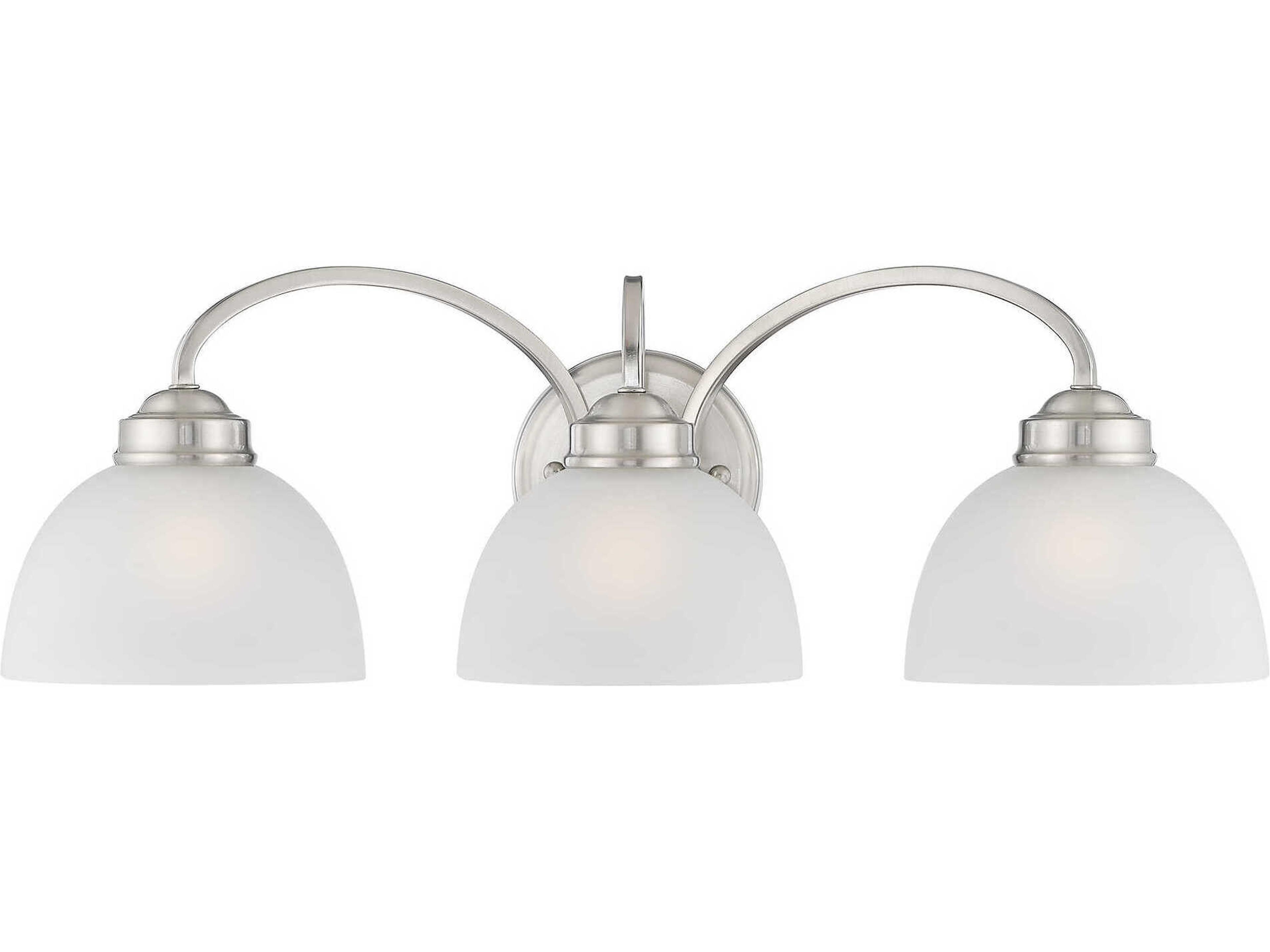 Livex Lighting Somerset 3-Light Brushed Nickel Glass Vanity Light