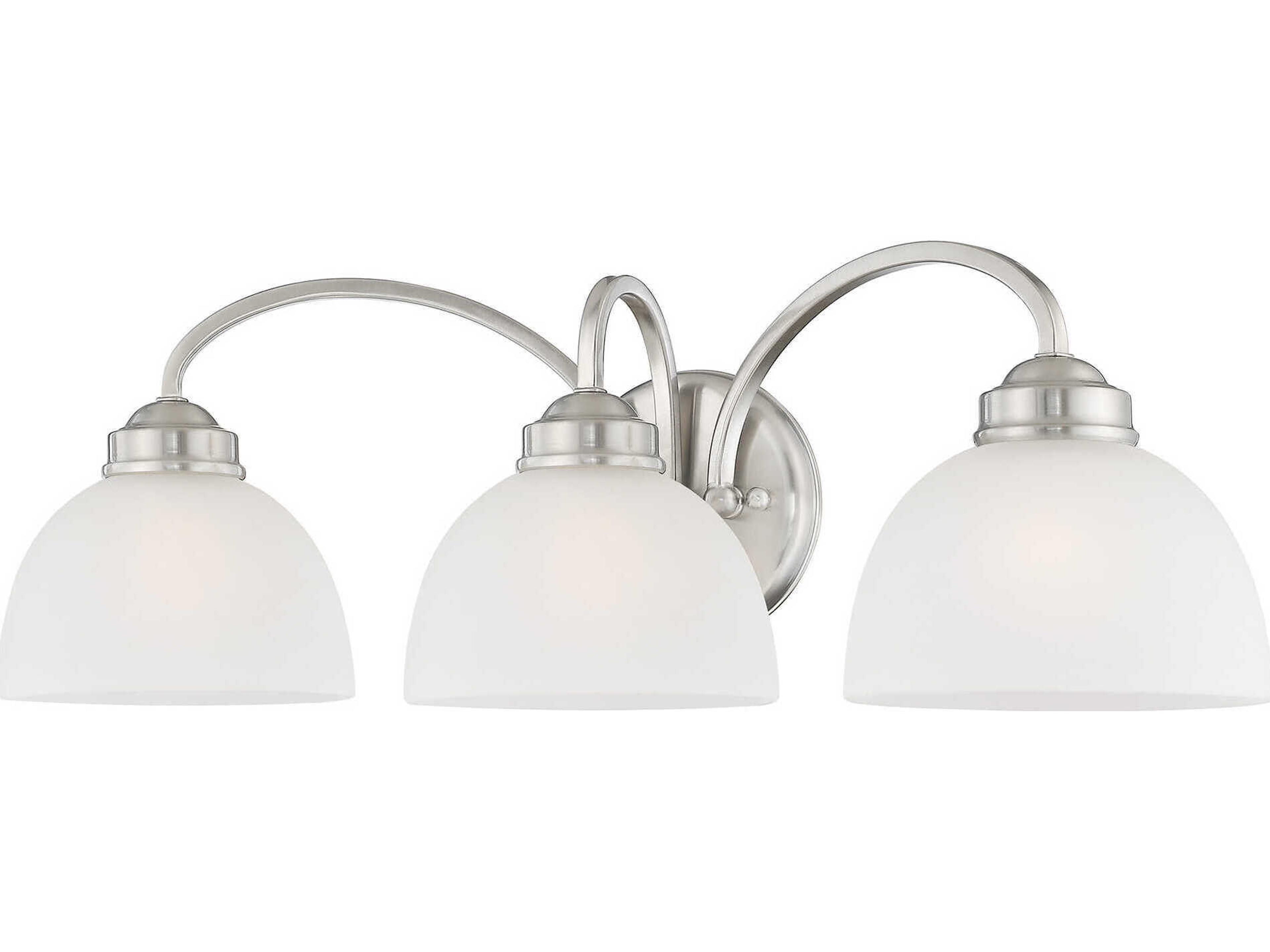Livex Lighting Somerset 3-Light Brushed Nickel Glass Vanity Light