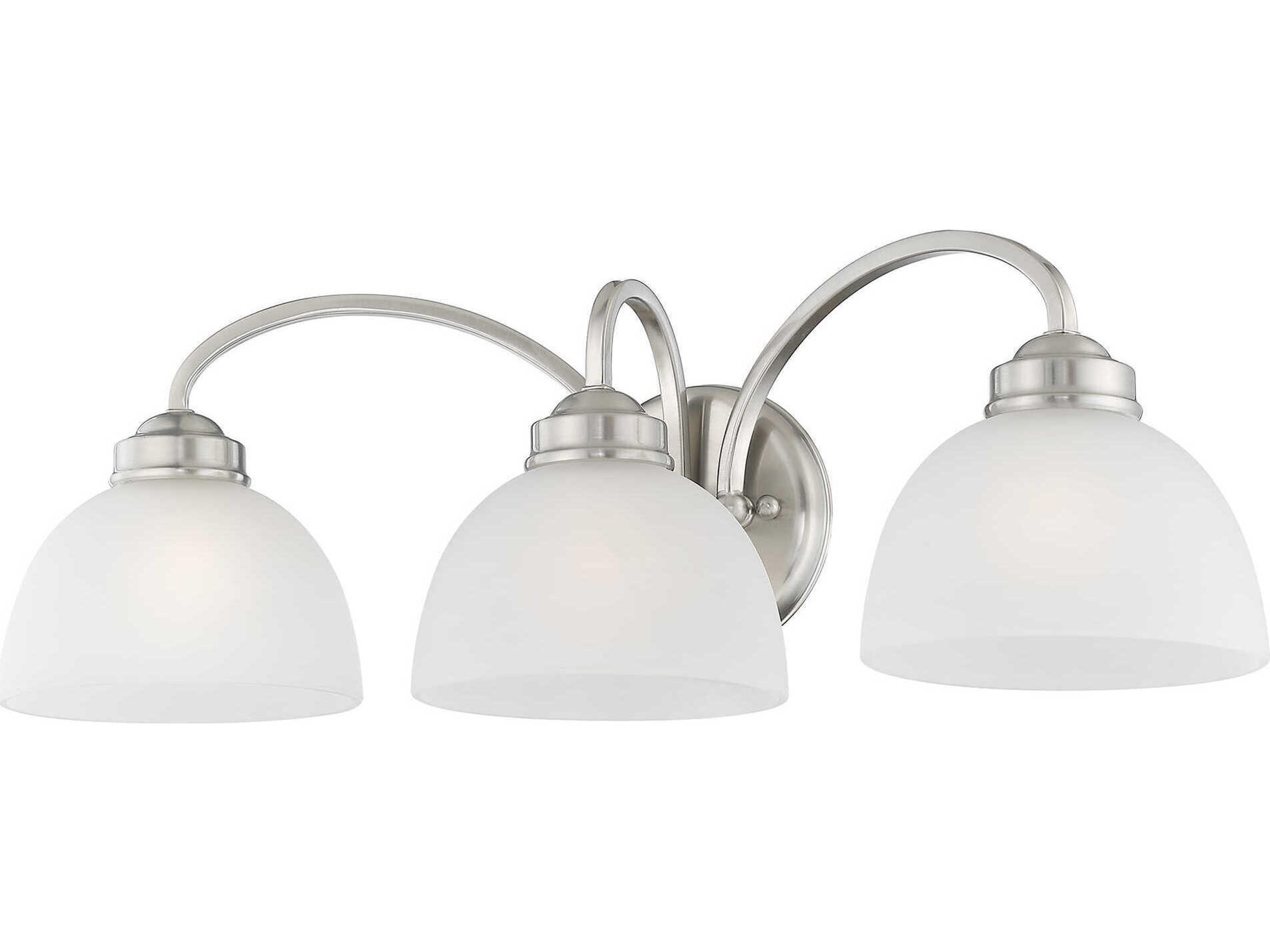 Livex Lighting Somerset 3-Light Brushed Nickel Glass Vanity Light