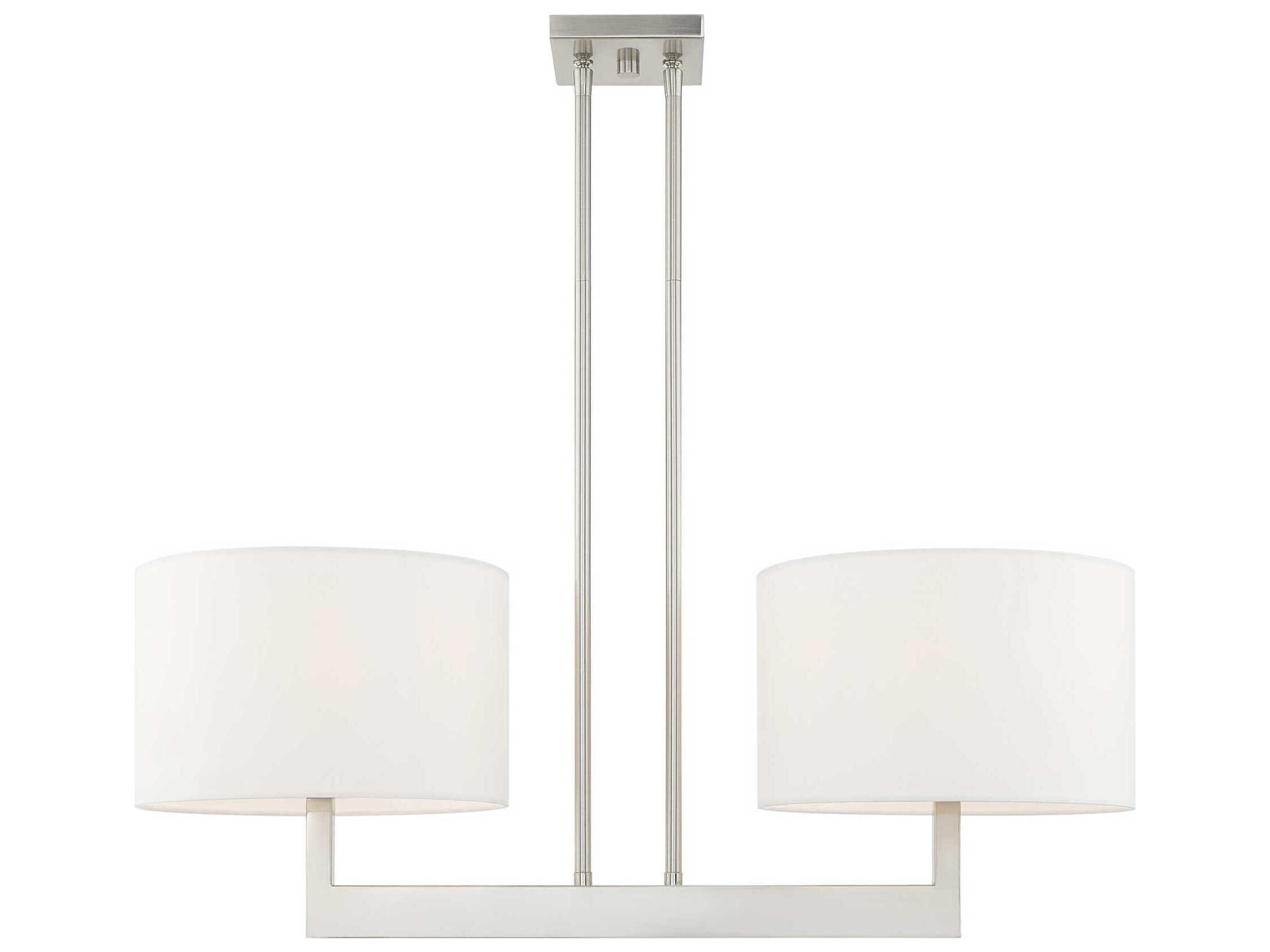 Hayworth 2-Light Brushed Nickel Drum Island Pendant