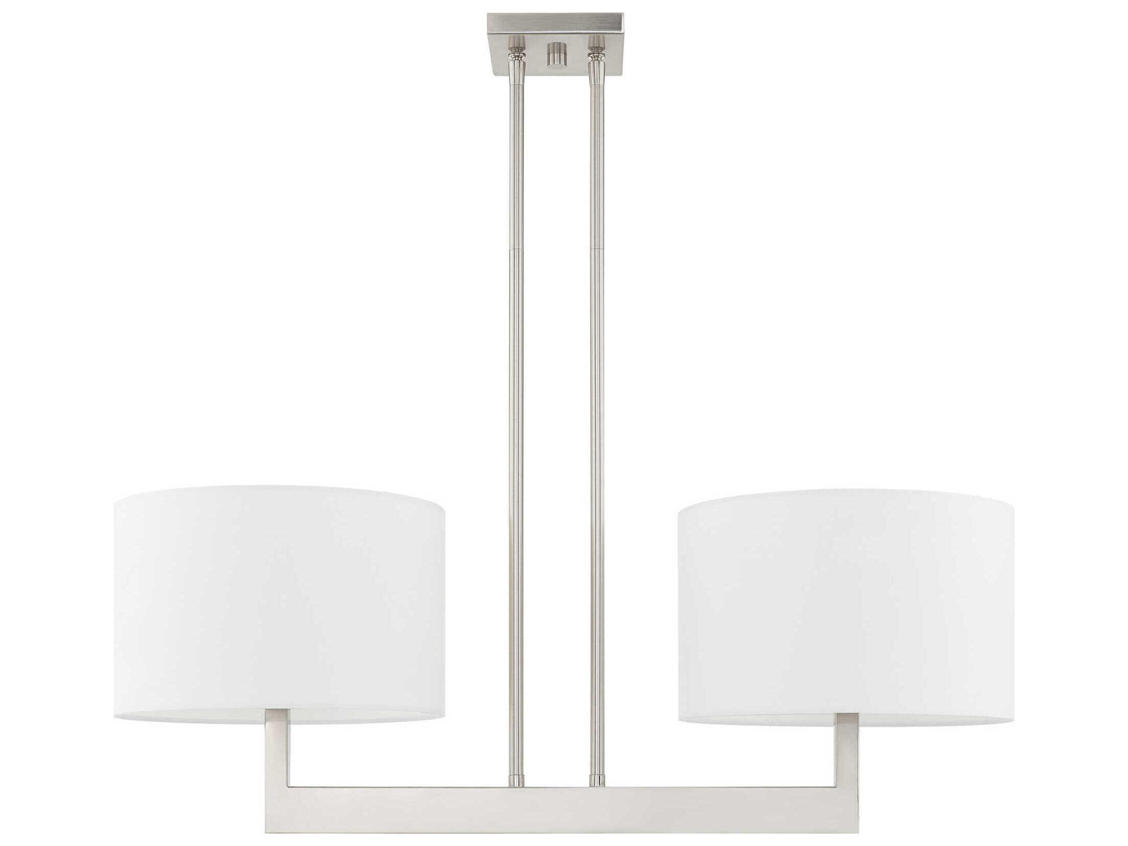 Livex Lighting Hayworth 2-Light Brushed Nickel Drum Island Pendant