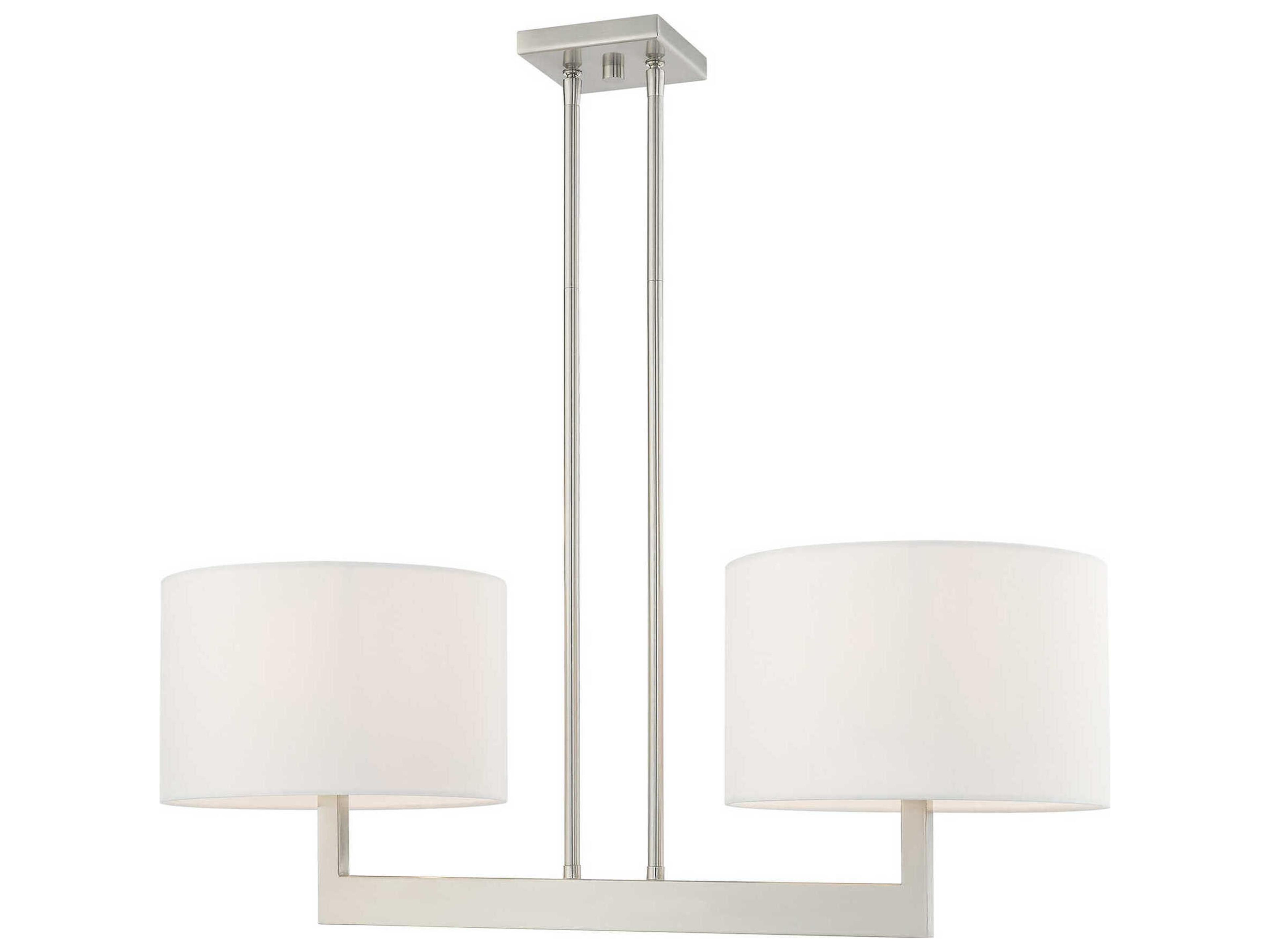Livex Lighting Hayworth 2-Light Brushed Nickel Drum Island Pendant