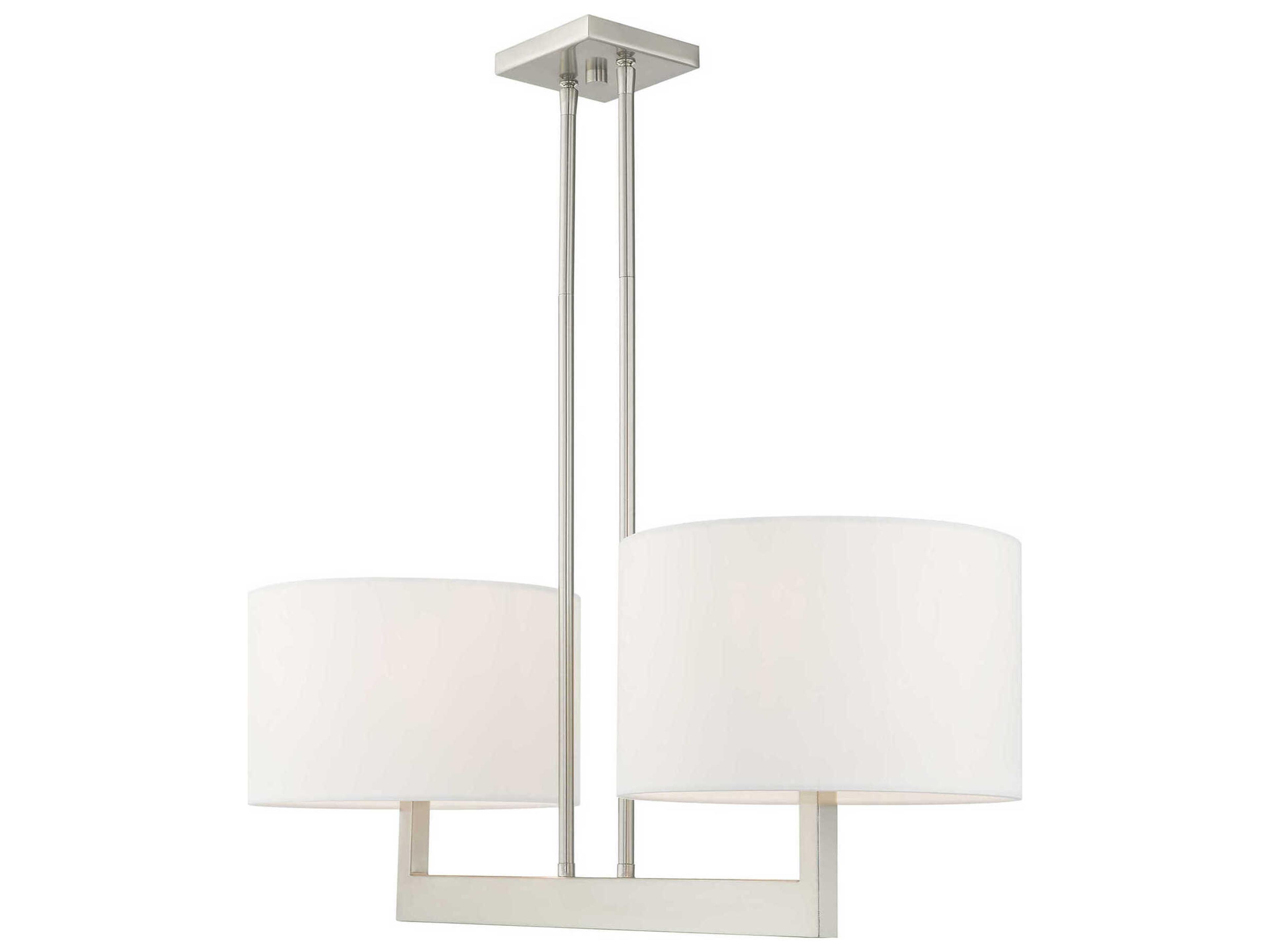 Livex Lighting Hayworth 2-Light Brushed Nickel Drum Island Pendant