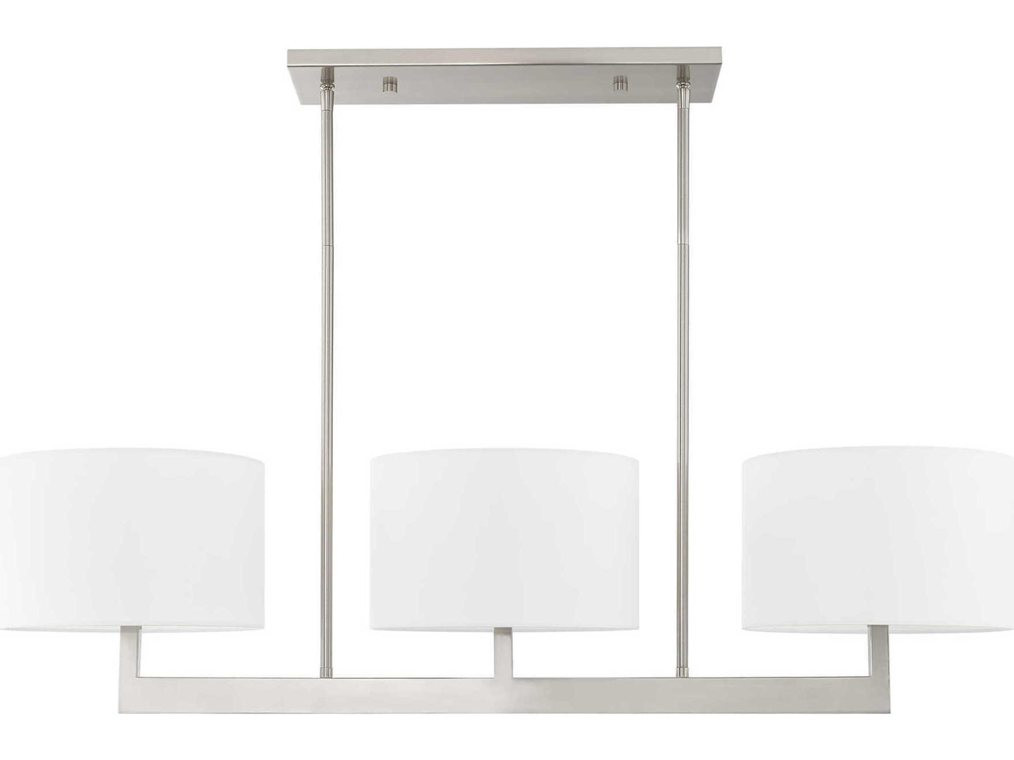 Livex Lighting Hayworth 3-Light Brushed Nickel Drum Island Pendant