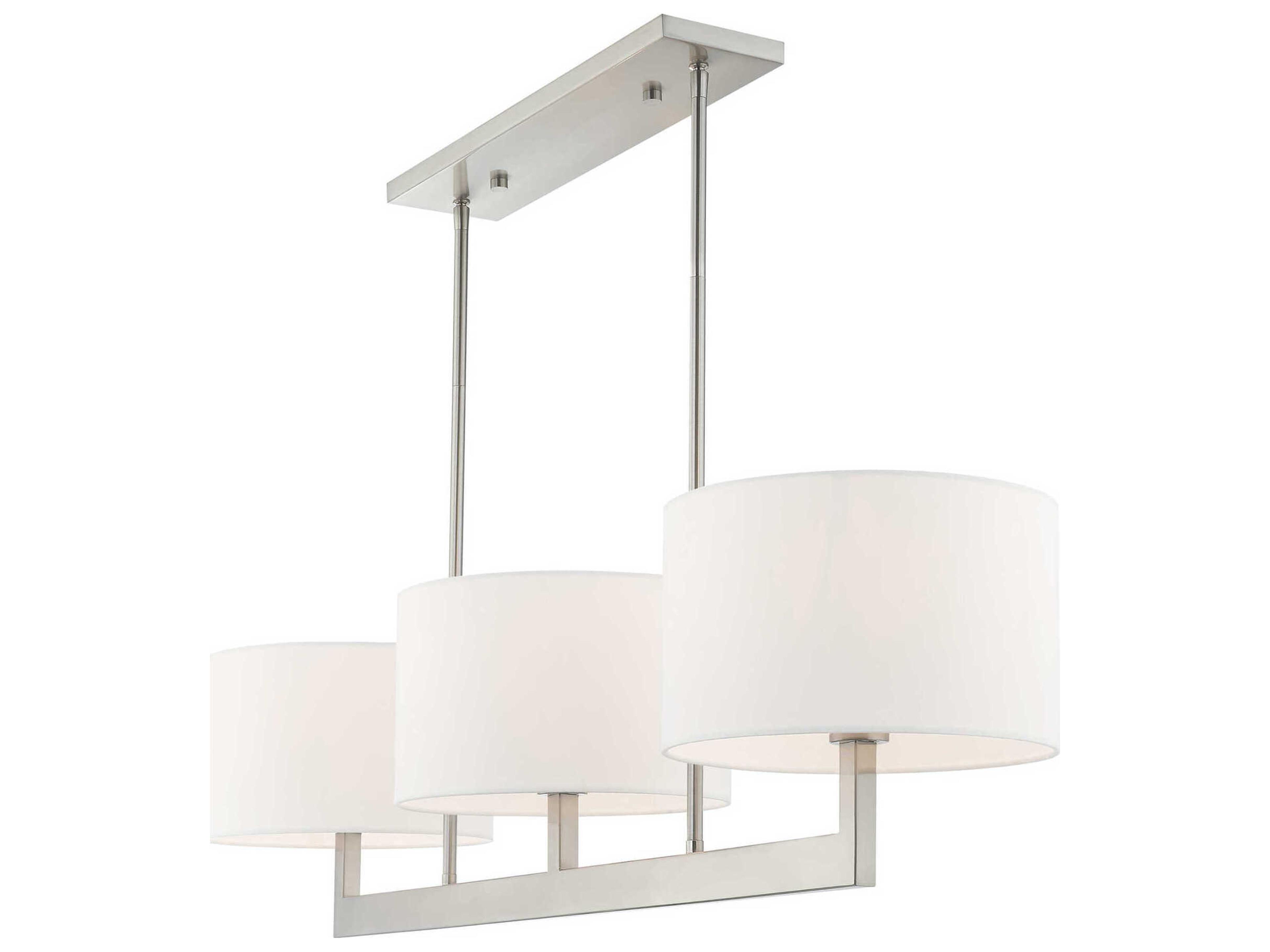 Livex Lighting Hayworth 3-Light Brushed Nickel Drum Island Pendant
