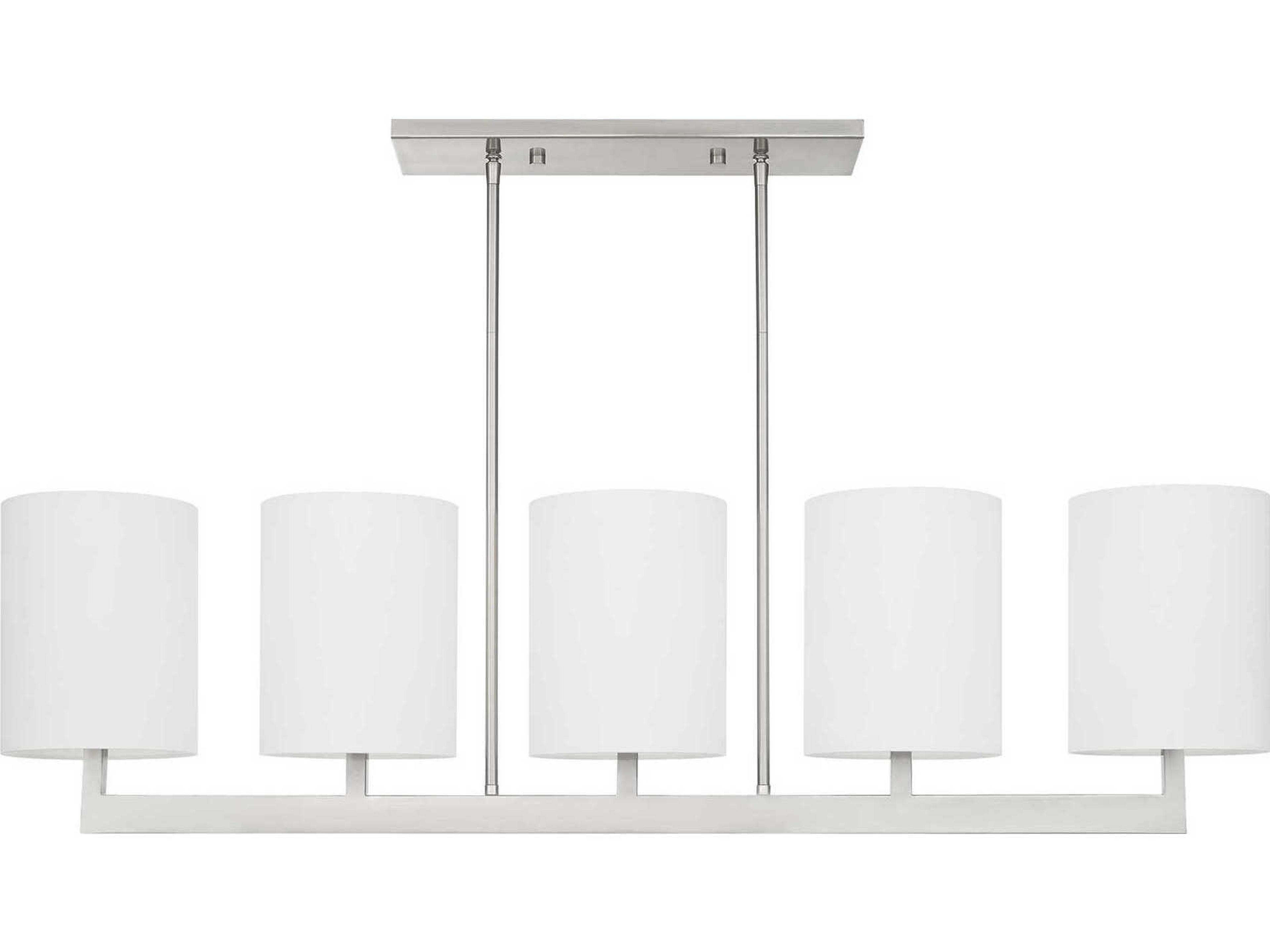 Livex Lighting Hayworth 5-Light Brushed Nickel Cylinder Linear Island Pendant