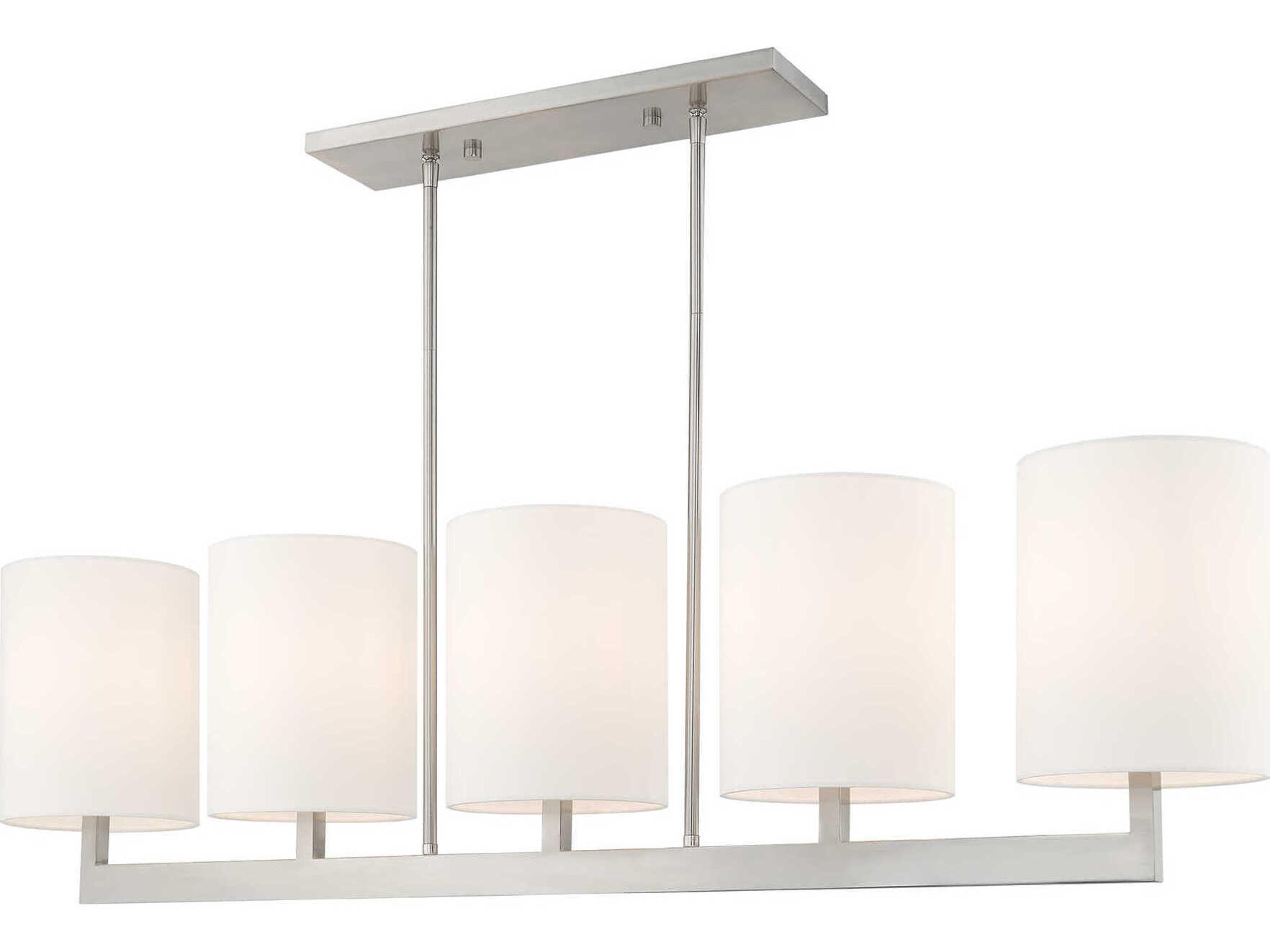 Livex Lighting Hayworth 5-Light Brushed Nickel Cylinder Linear Island Pendant