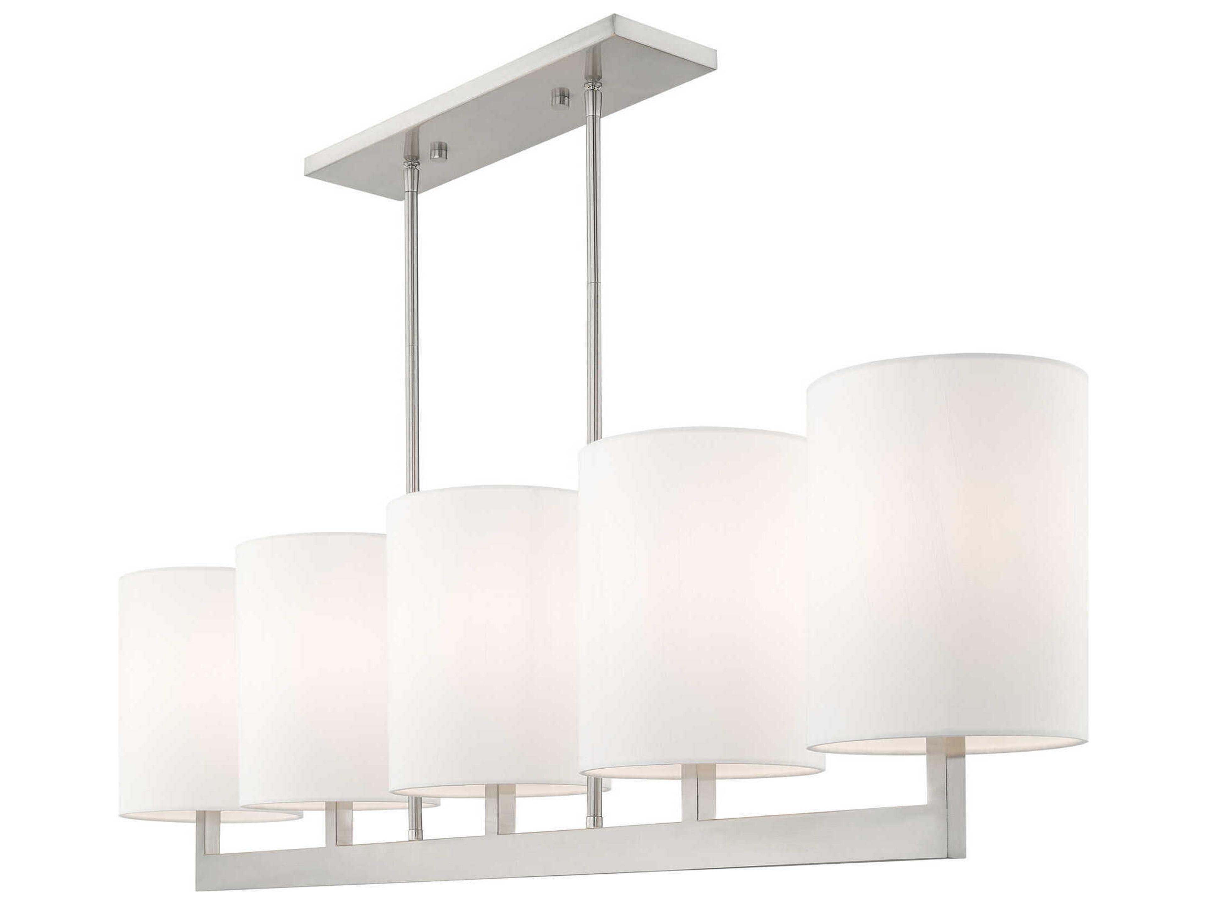 Livex Lighting Hayworth 5-Light Brushed Nickel Cylinder Linear Island Pendant