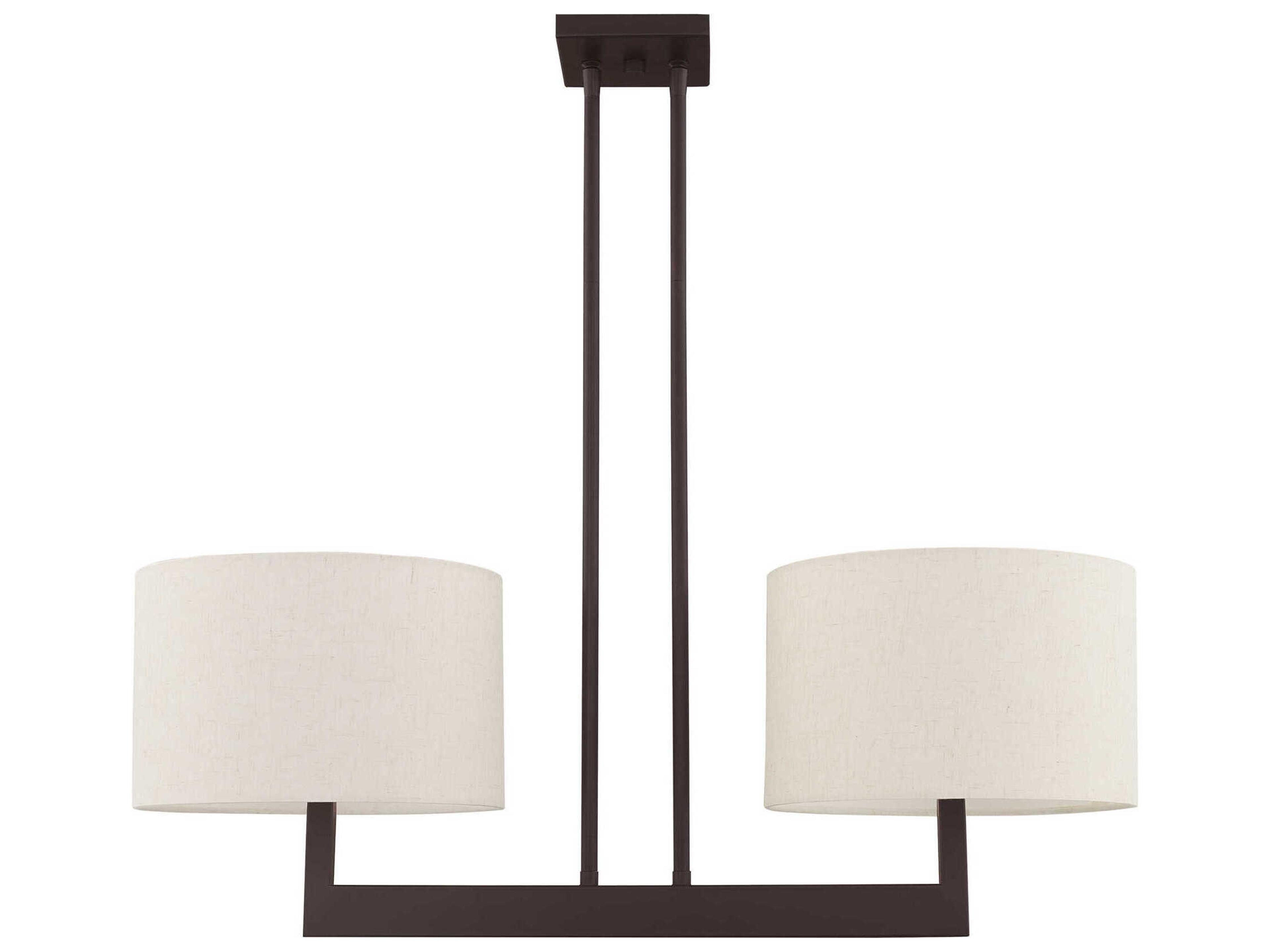 Livex Lighting Hayworth 2-Light Bronze Drum Island Pendant