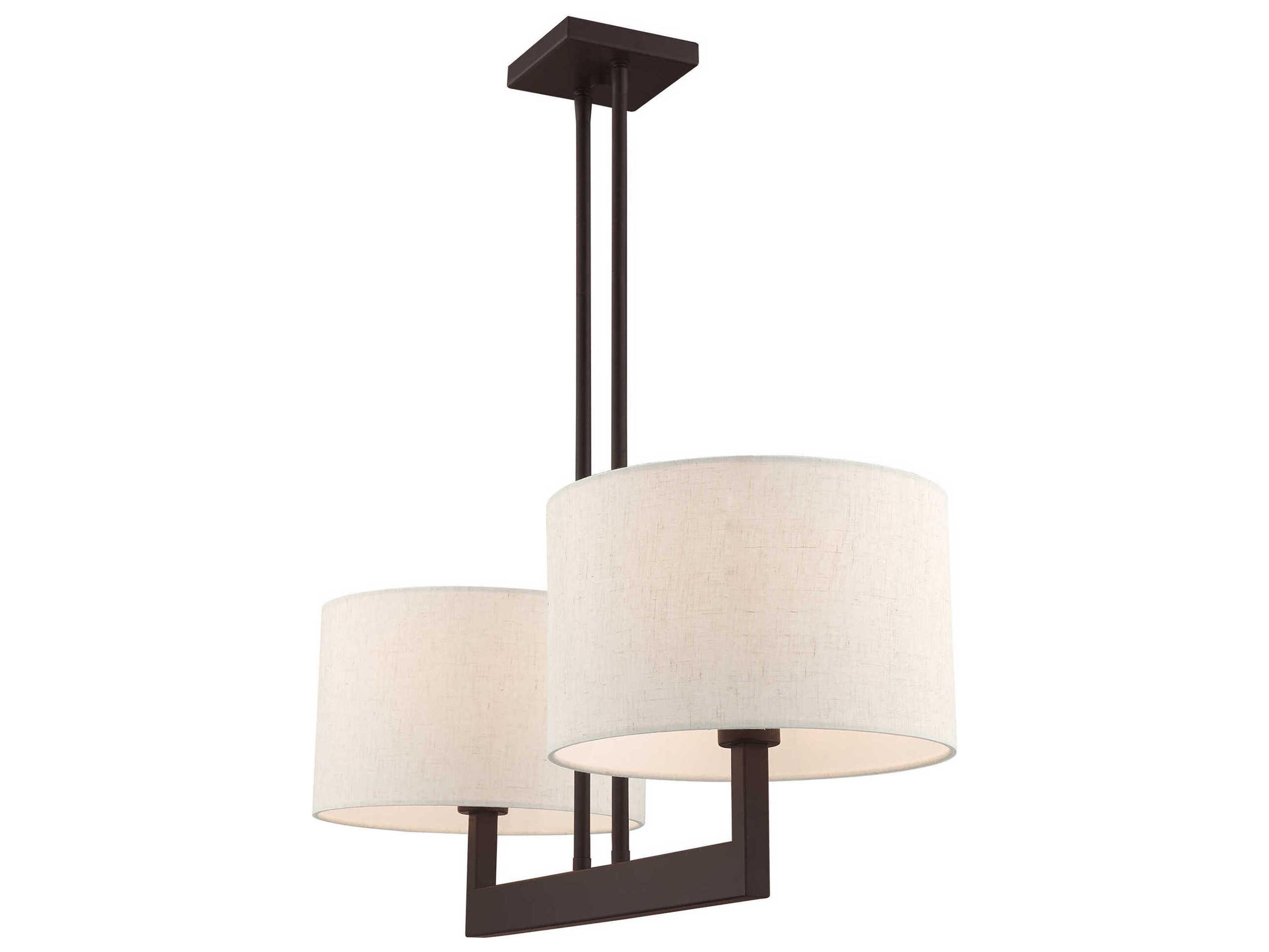 Livex Lighting Hayworth 2-Light Bronze Drum Island Pendant