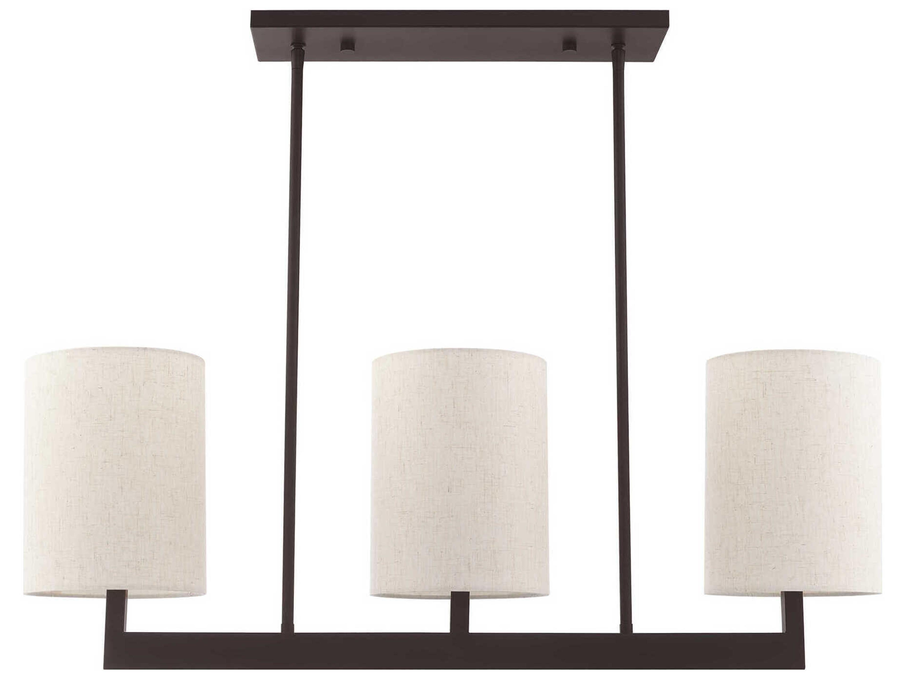 Livex Lighting Hayworth 3-Light Bronze Cylinder Island Pendant