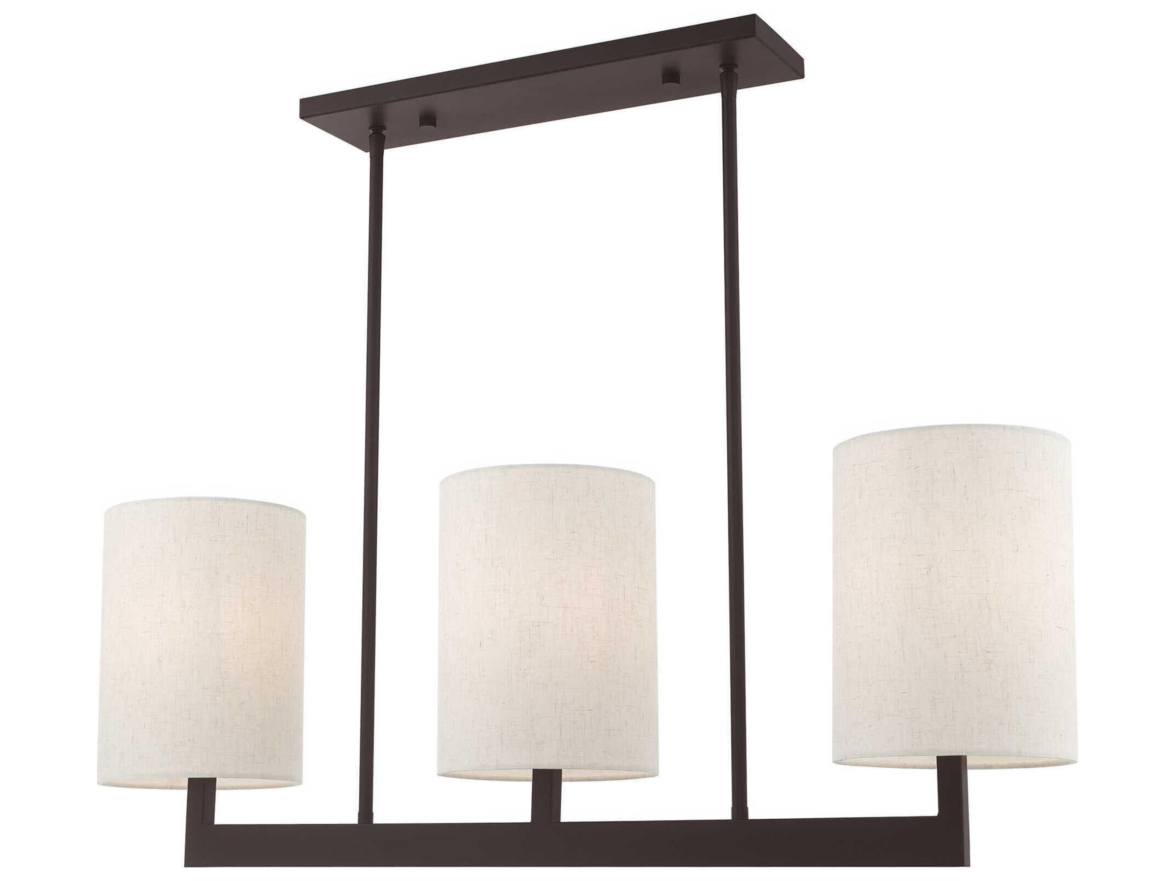 Livex Lighting Hayworth 3-Light Bronze Cylinder Island Pendant