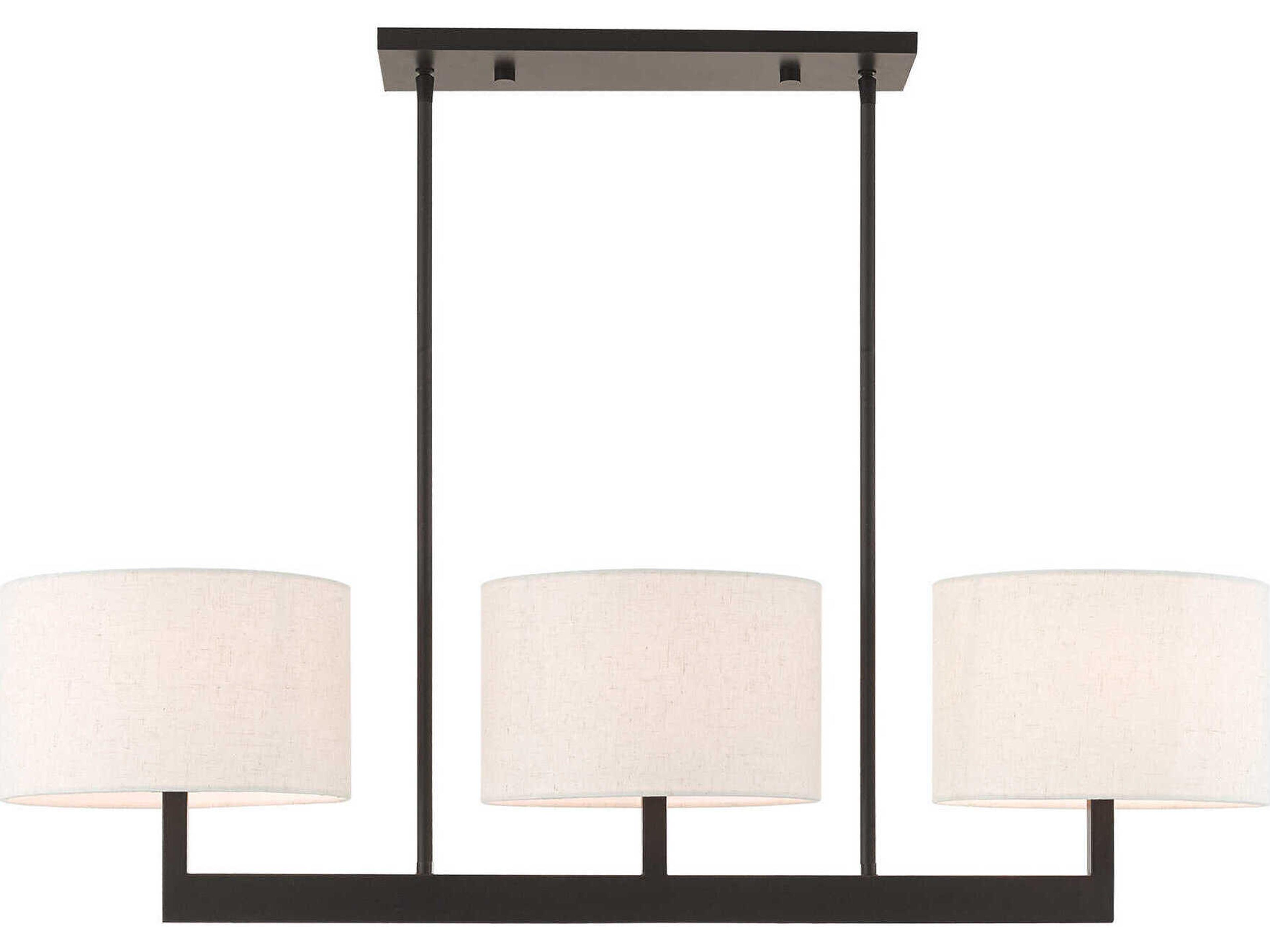 Hayworth 3-Light Bronze Drum Linear Island Pendant