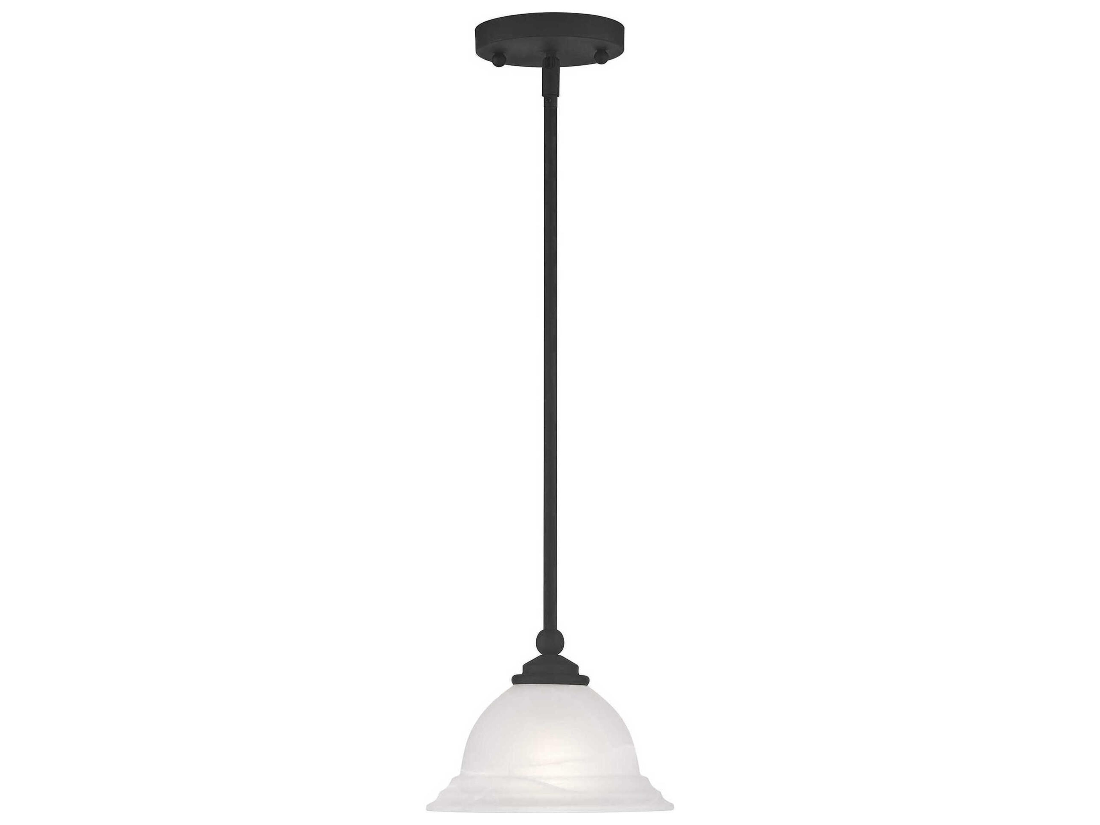 North Port 1-Light Black Glass Bell Mini Pendant