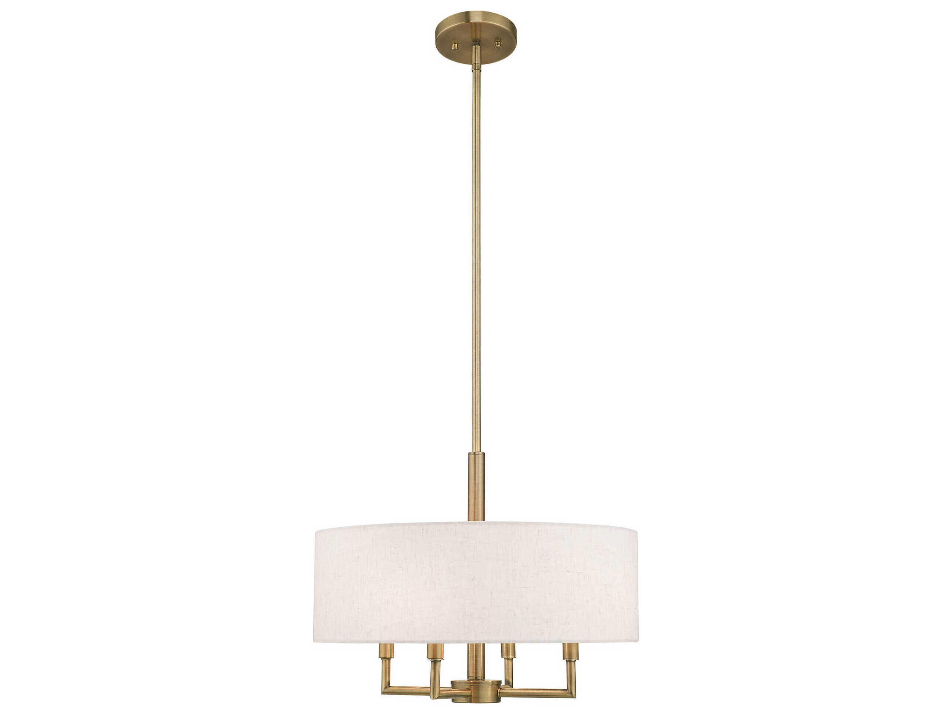 Meridian 4-Light Antique Brass Candelabra Drum Chandelier