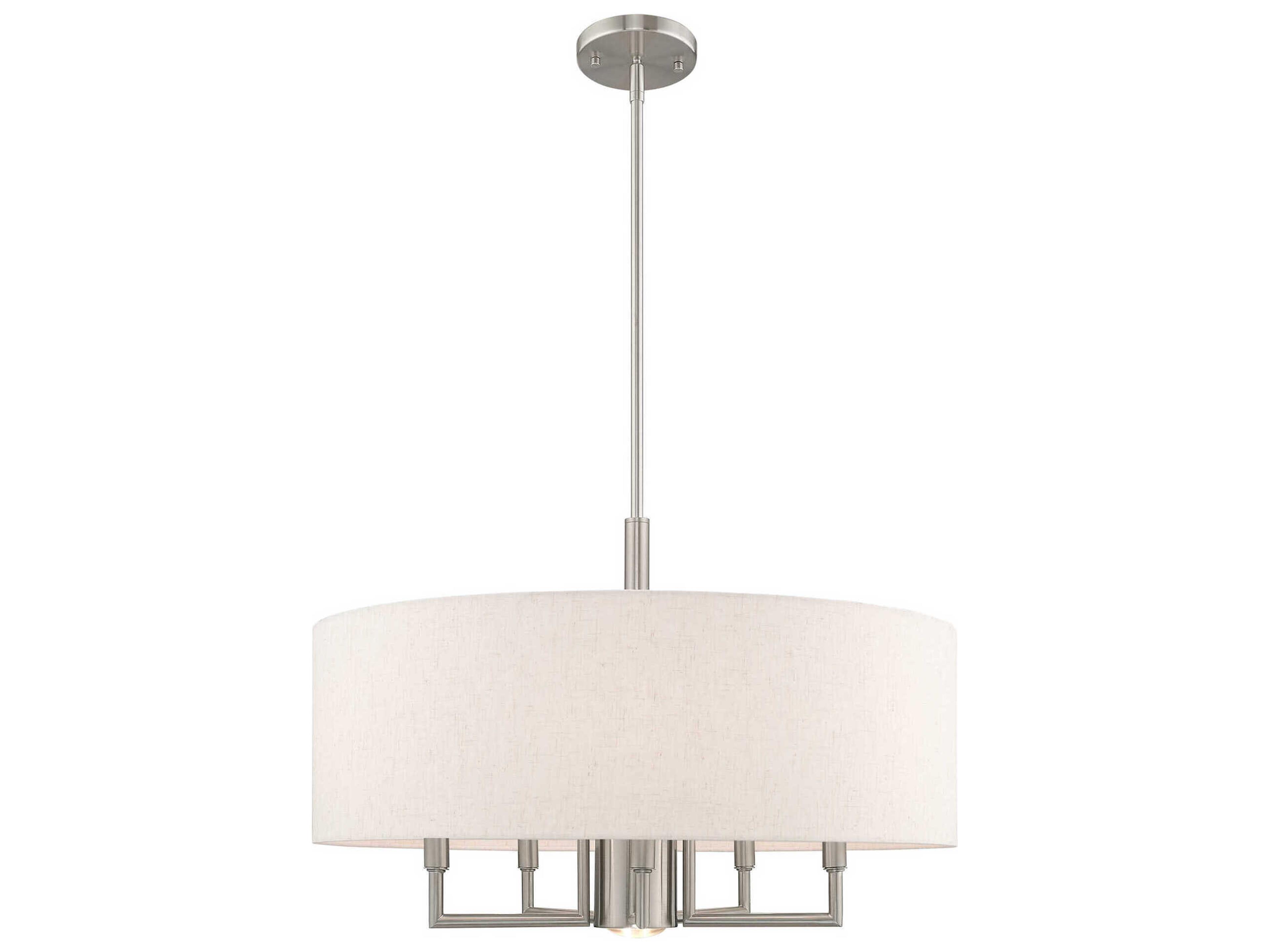 Meridian 6-Light Brushed Nickel Candelabra Drum Chandelier