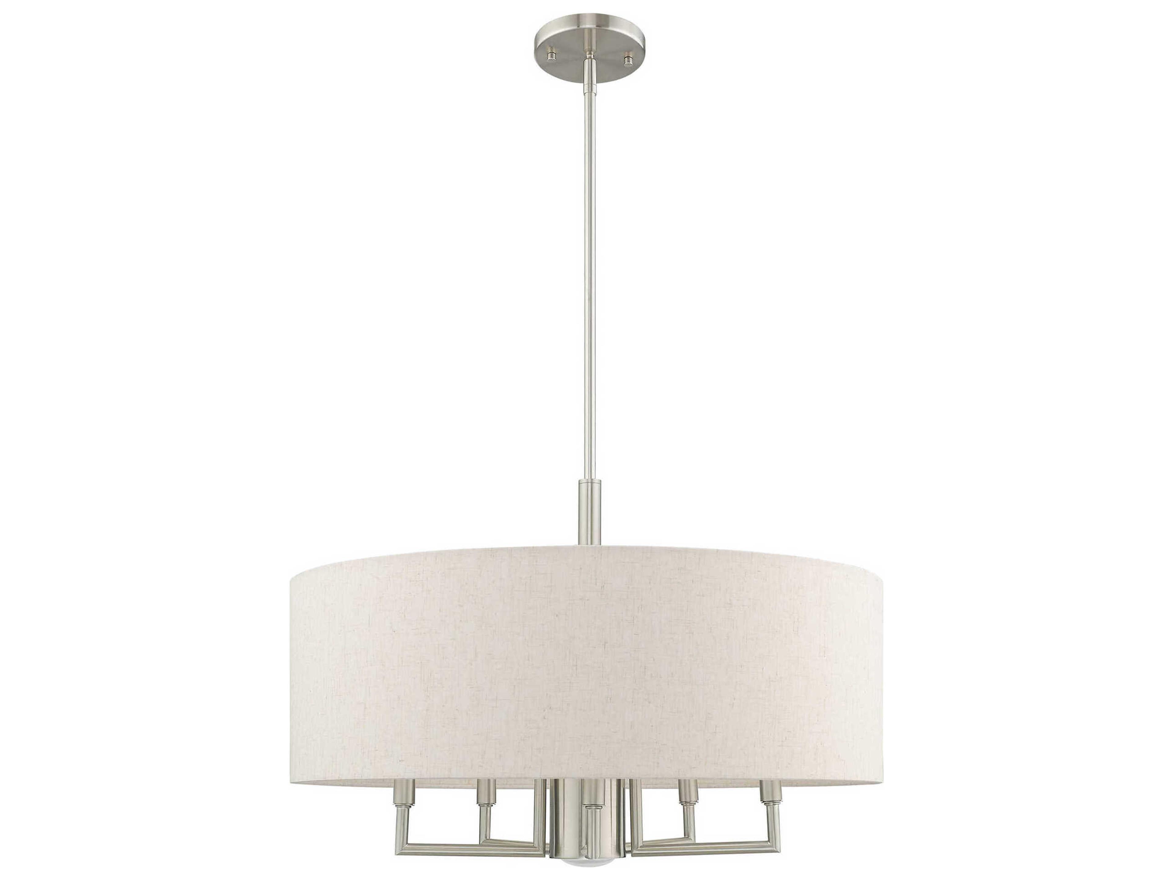 Livex Lighting Meridian 6-Light Brushed Nickel Candelabra Drum Chandelier