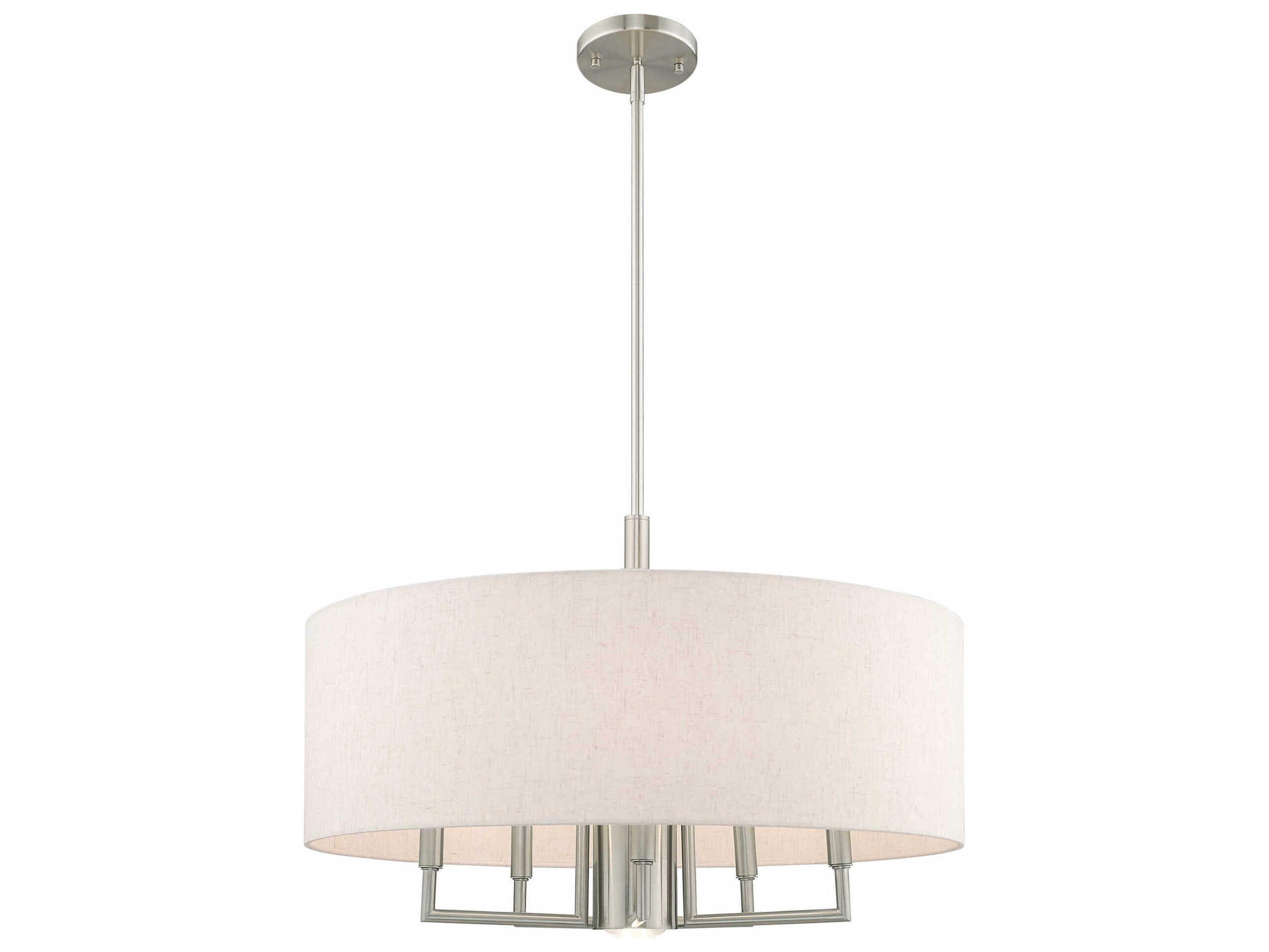 Livex Lighting Meridian 6-Light Brushed Nickel Candelabra Drum Chandelier