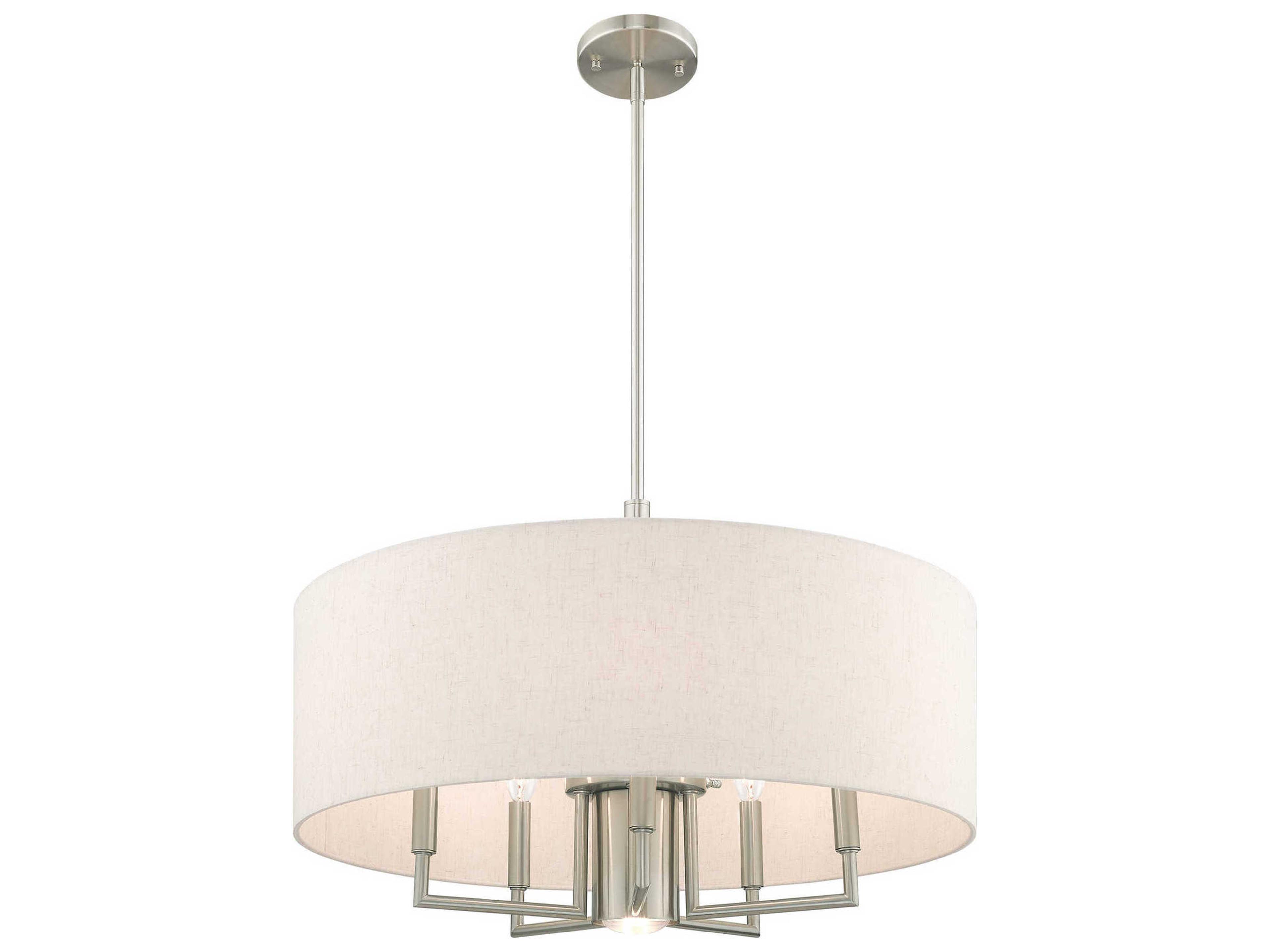 Livex Lighting Meridian 6-Light Brushed Nickel Candelabra Drum Chandelier