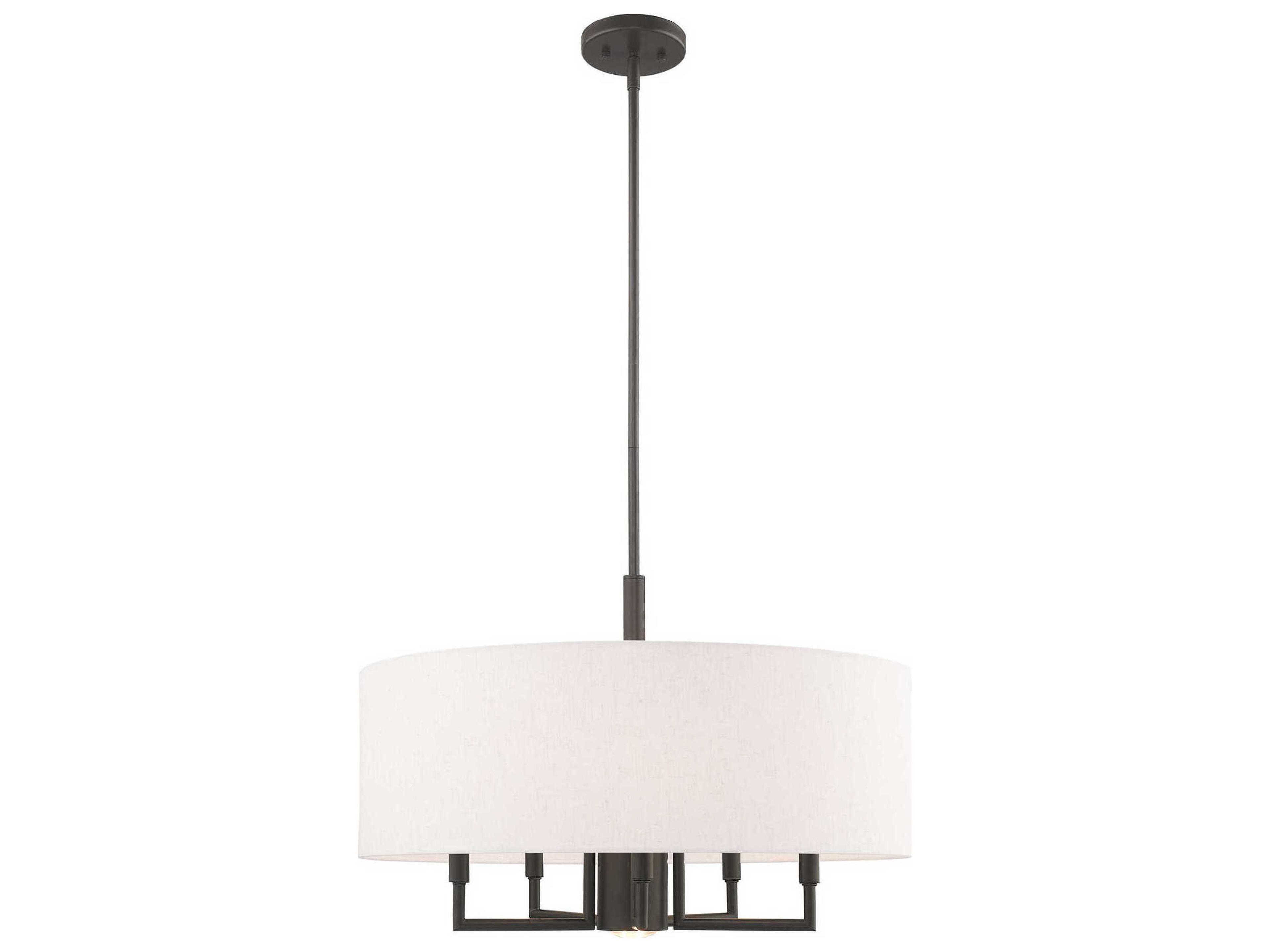 Meridian 6-Light English Bronze Candelabra Drum Chandelier