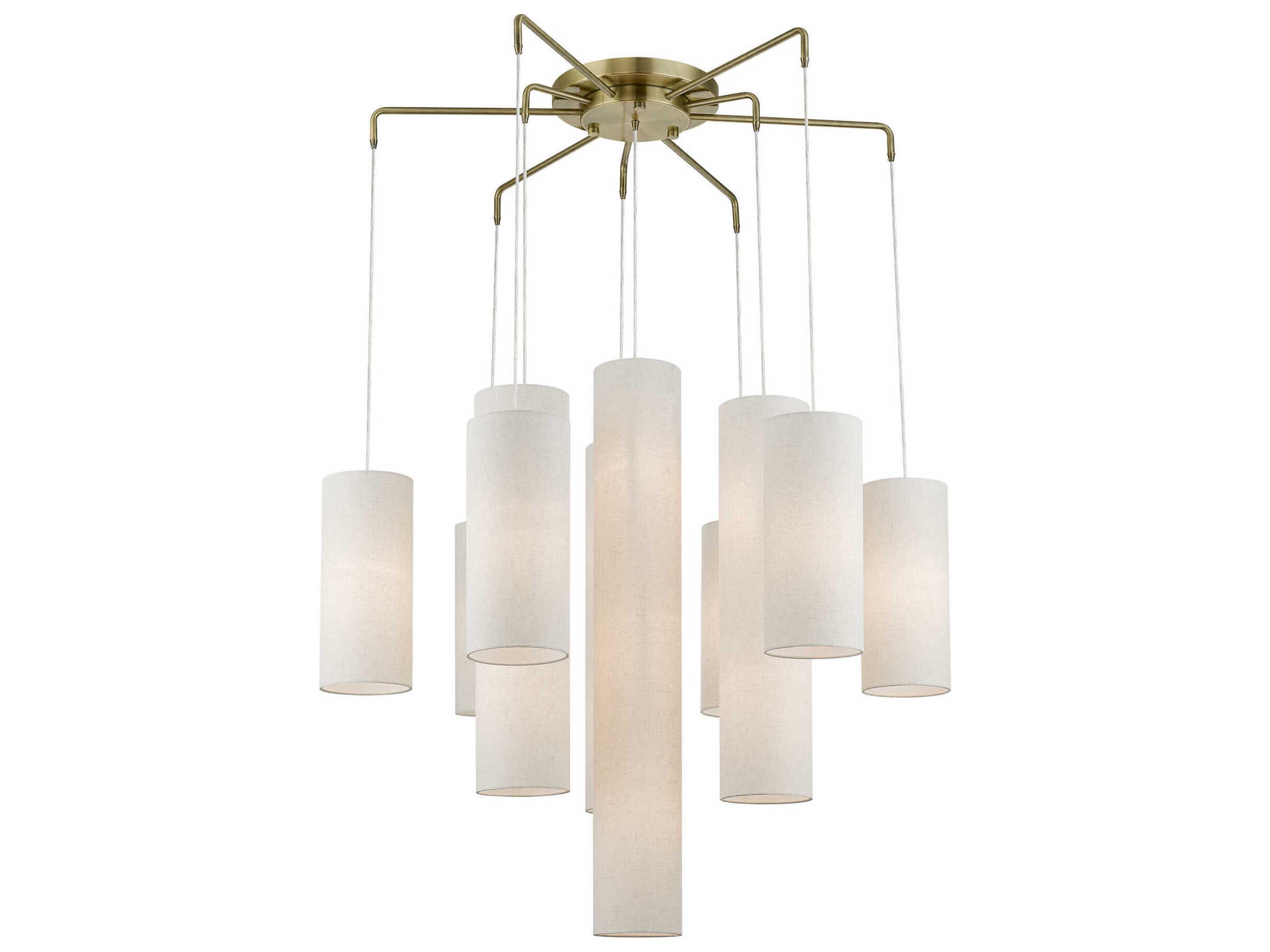 Livex Lighting Strathmore 15-Light Antique Brass Cylinder Pendant