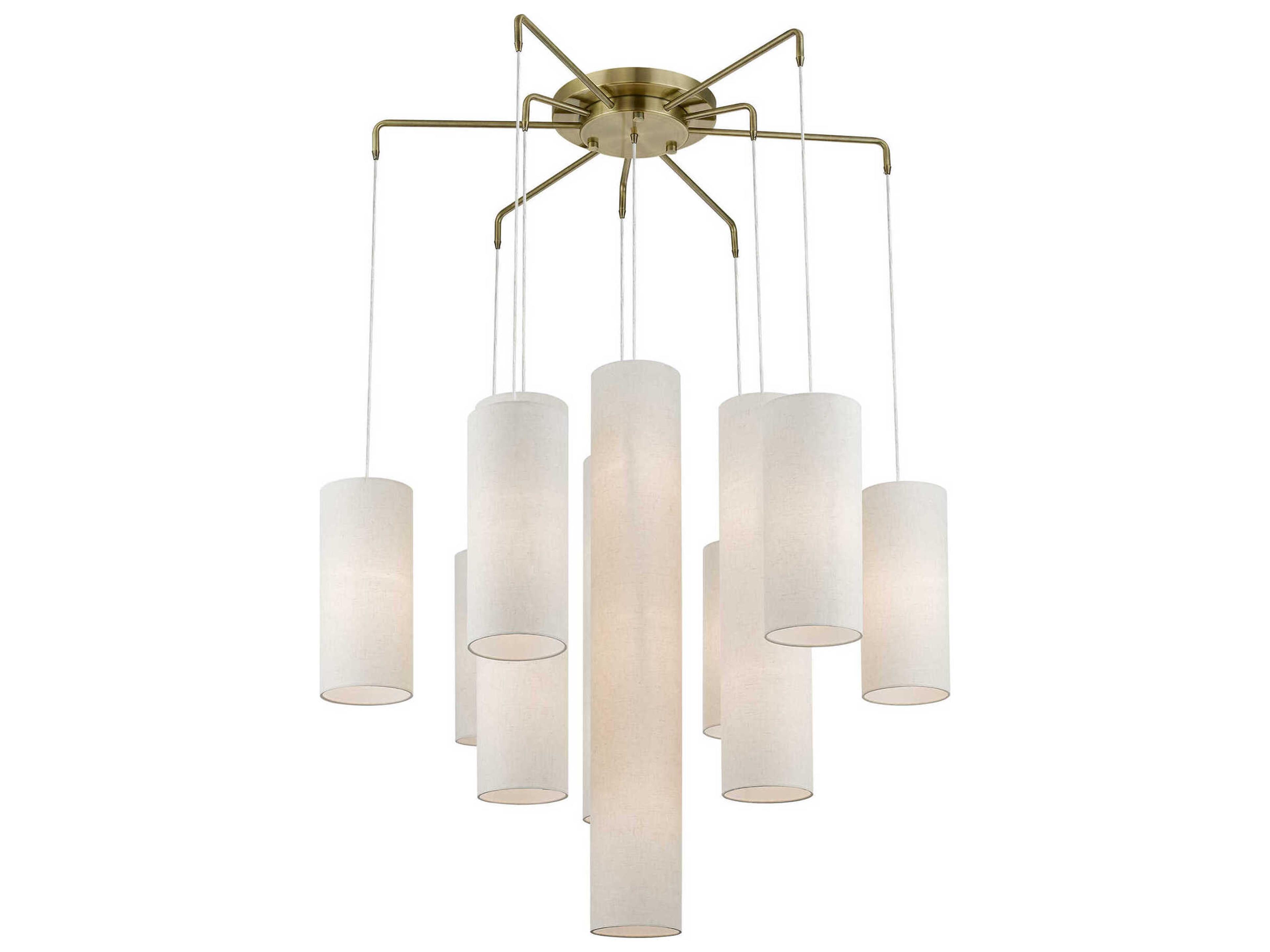 Livex Lighting Strathmore 15-Light Antique Brass Cylinder Pendant