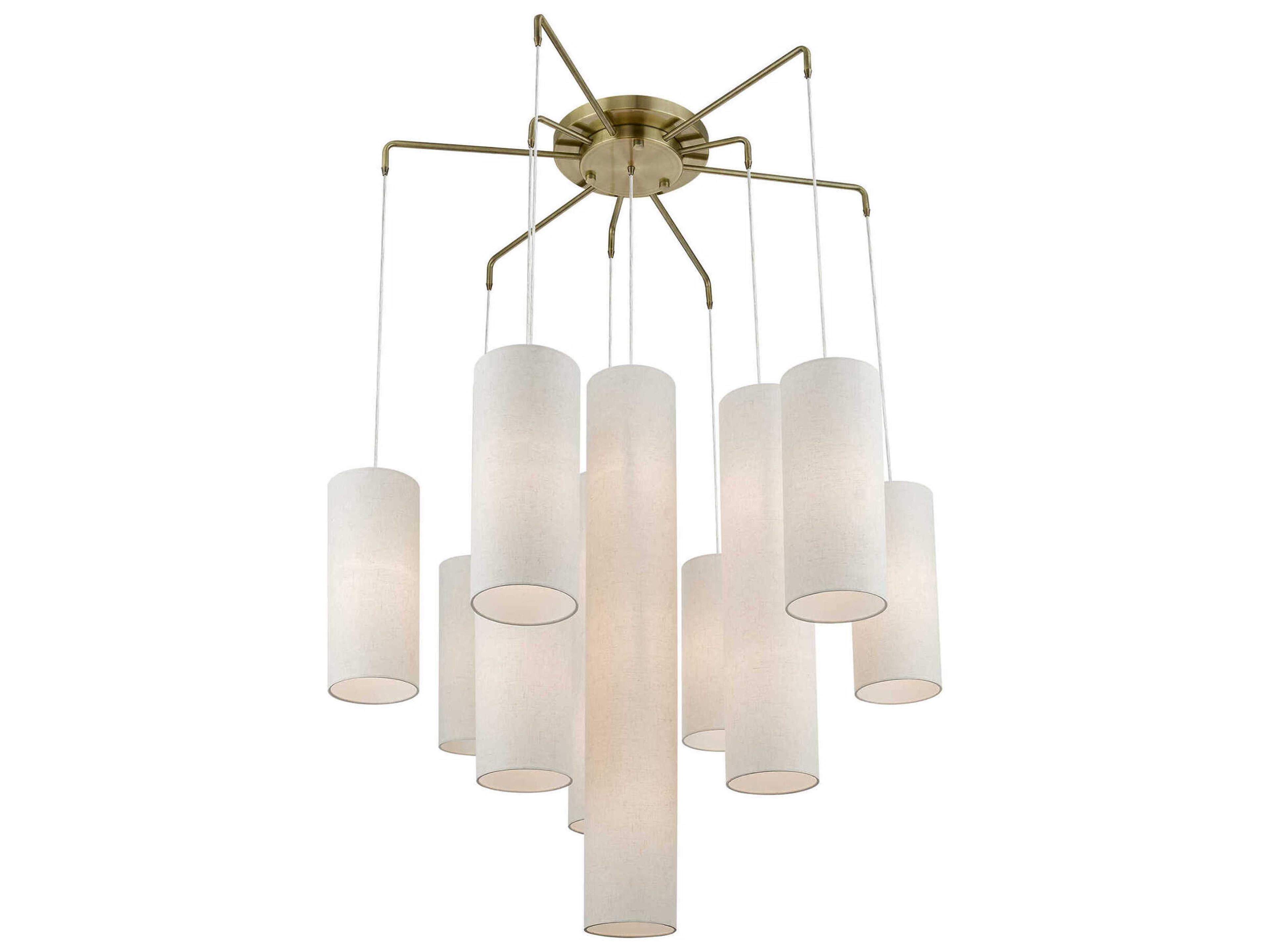 Livex Lighting Strathmore 15-Light Antique Brass Cylinder Pendant