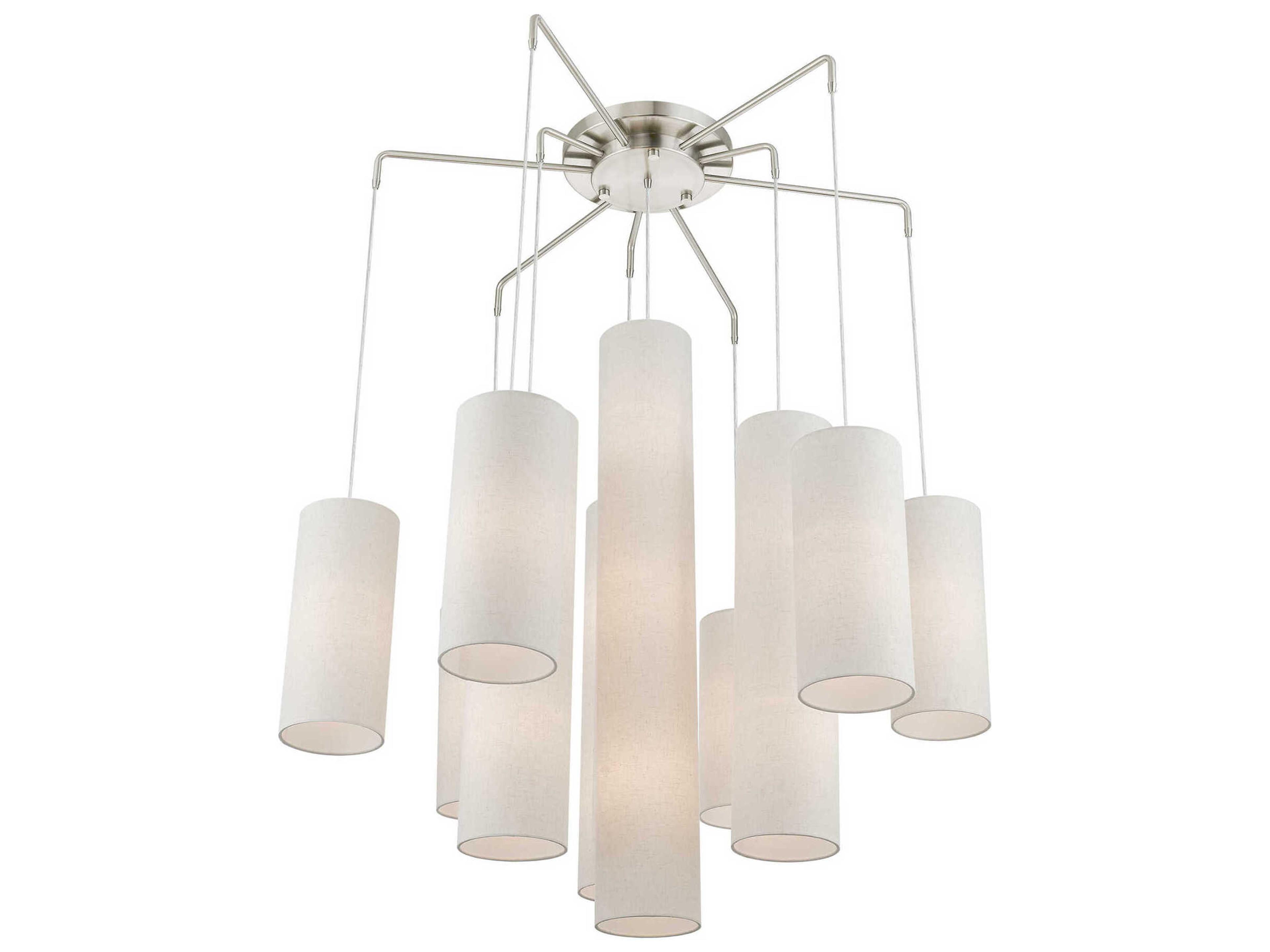 Livex Lighting Strathmore 15-Light Brushed Nickel Cylinder Pendant