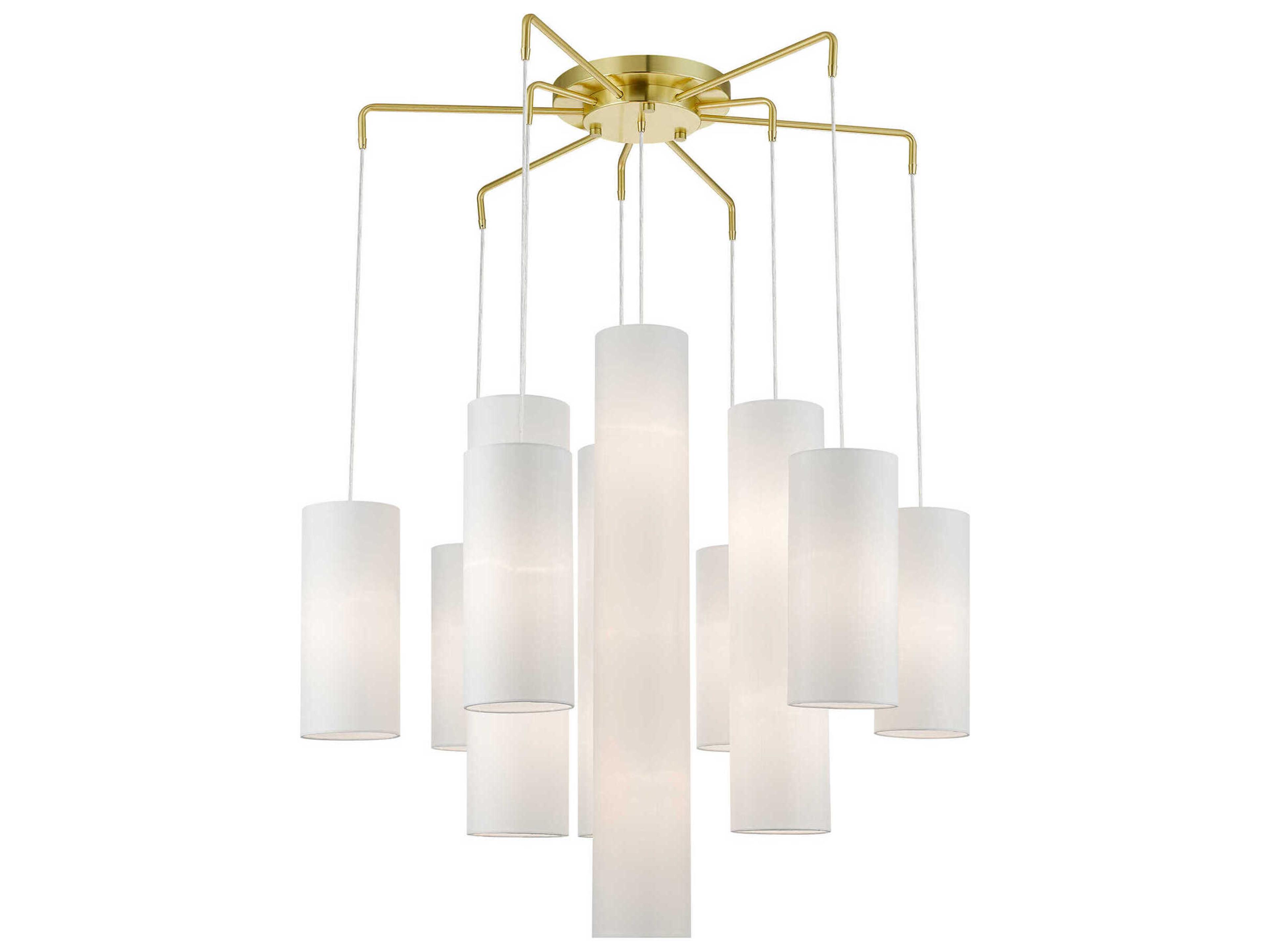 Strathmore 15-Light Satin Brass Cylinder Pendant