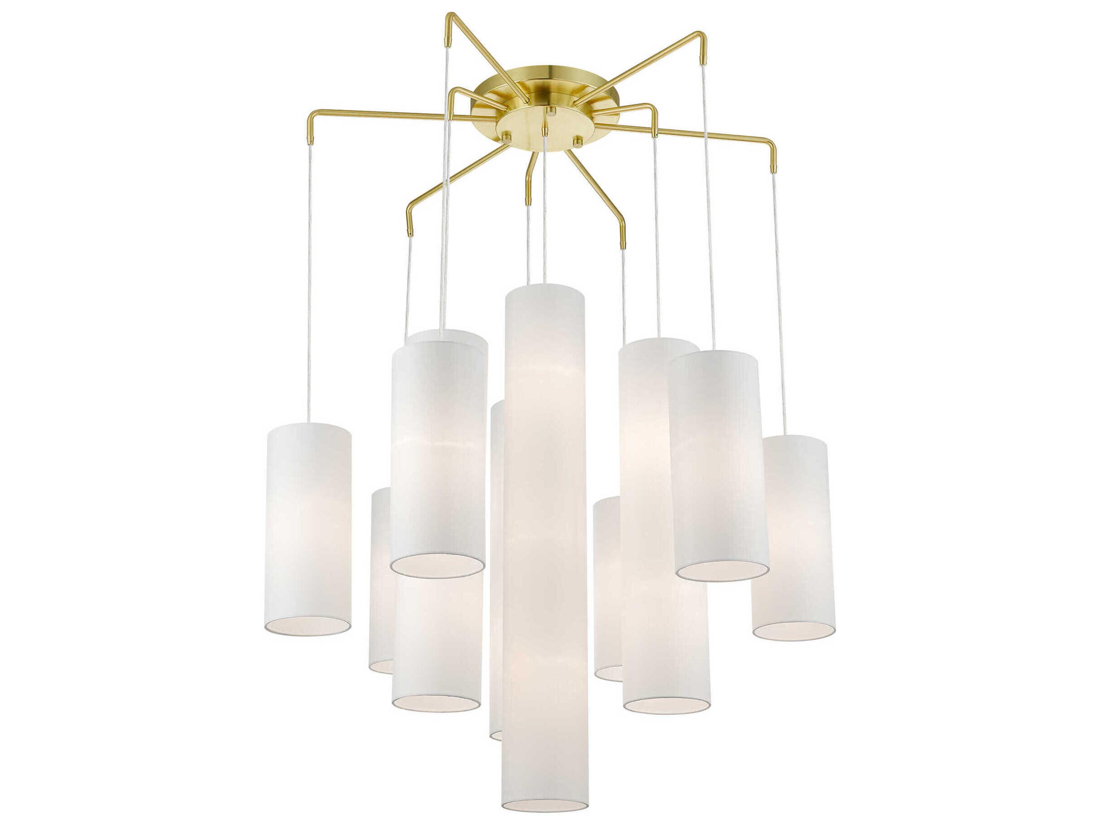 Livex Lighting Strathmore 15-Light Satin Brass Cylinder Pendant
