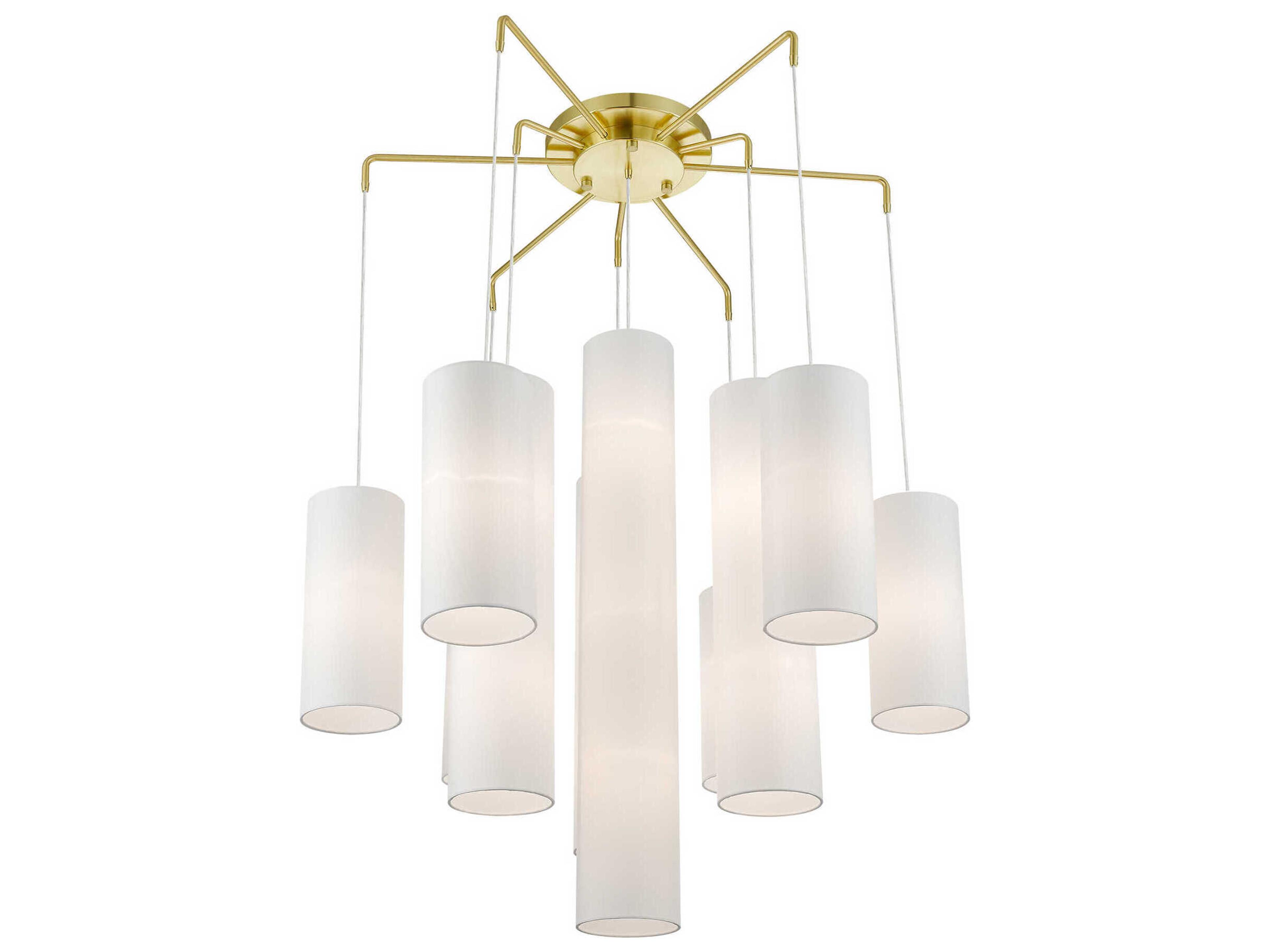 Livex Lighting Strathmore 15-Light Satin Brass Cylinder Pendant