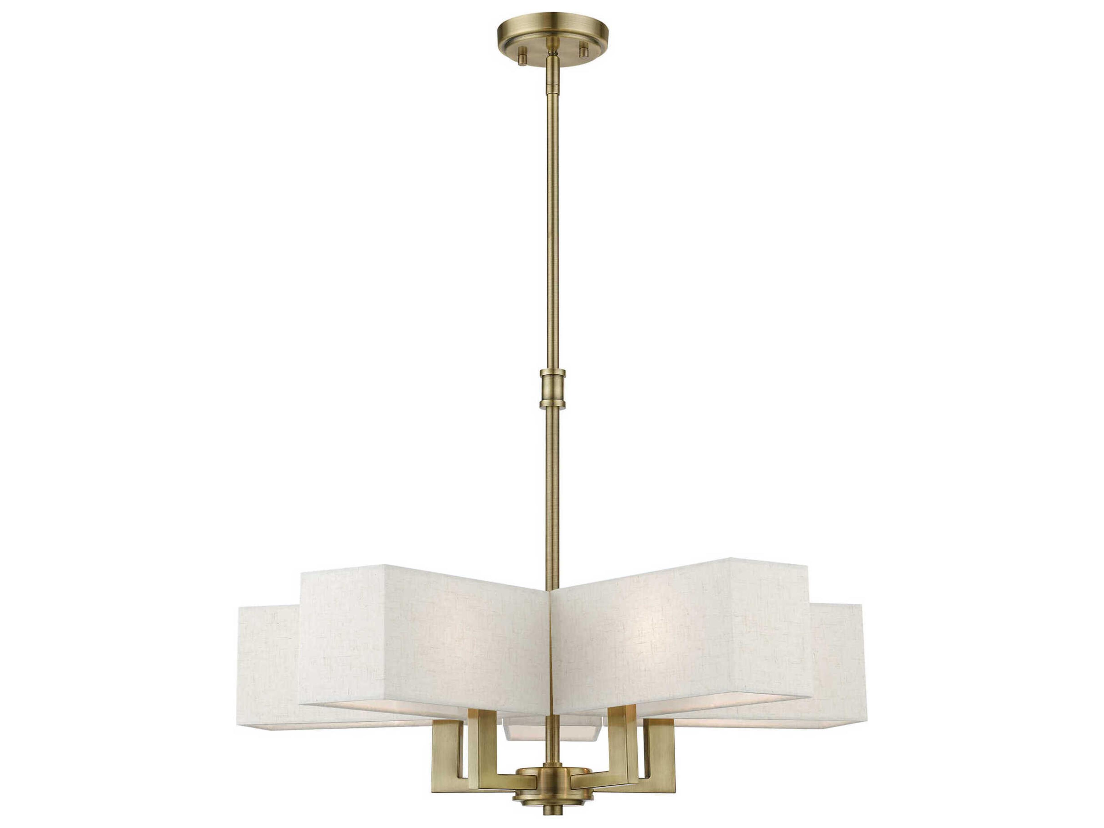 Rubix 5-Light Antique Brass Geometric Chandelier