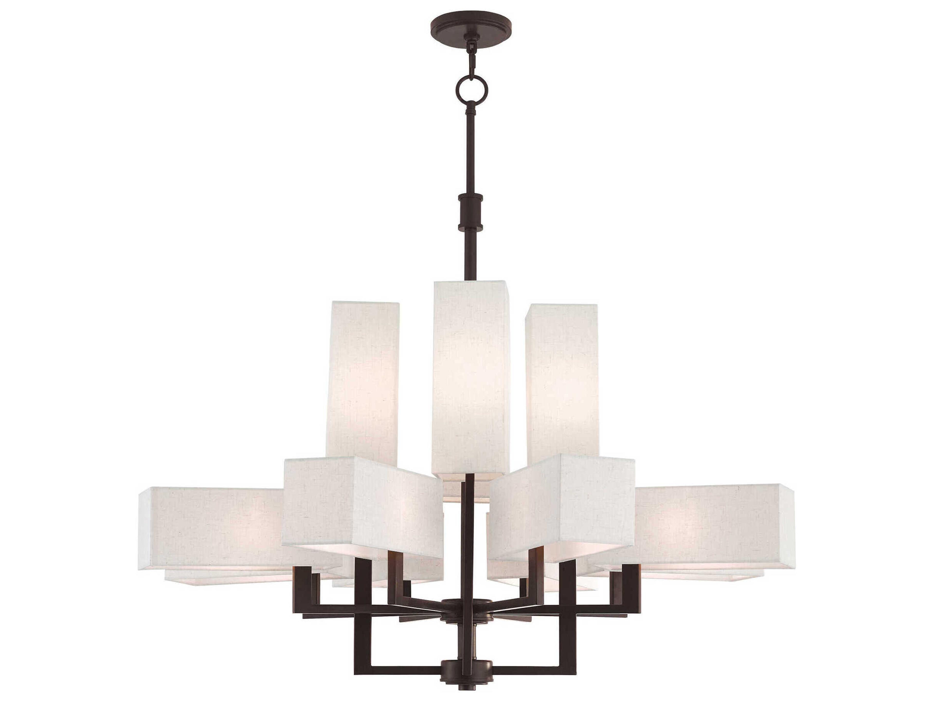 Livex Lighting Rubix 12-Light Bronze White Chandelier