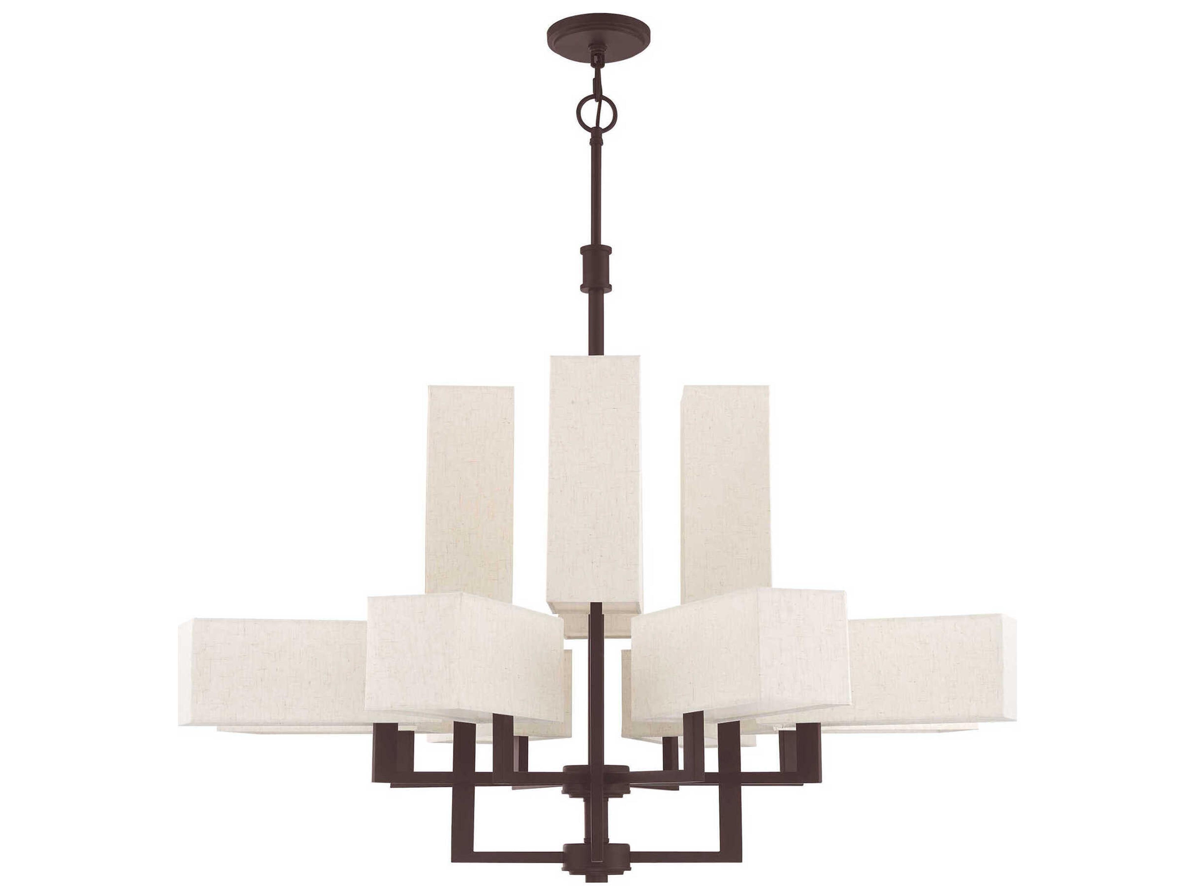 Livex Lighting Rubix 12-Light Bronze White Chandelier