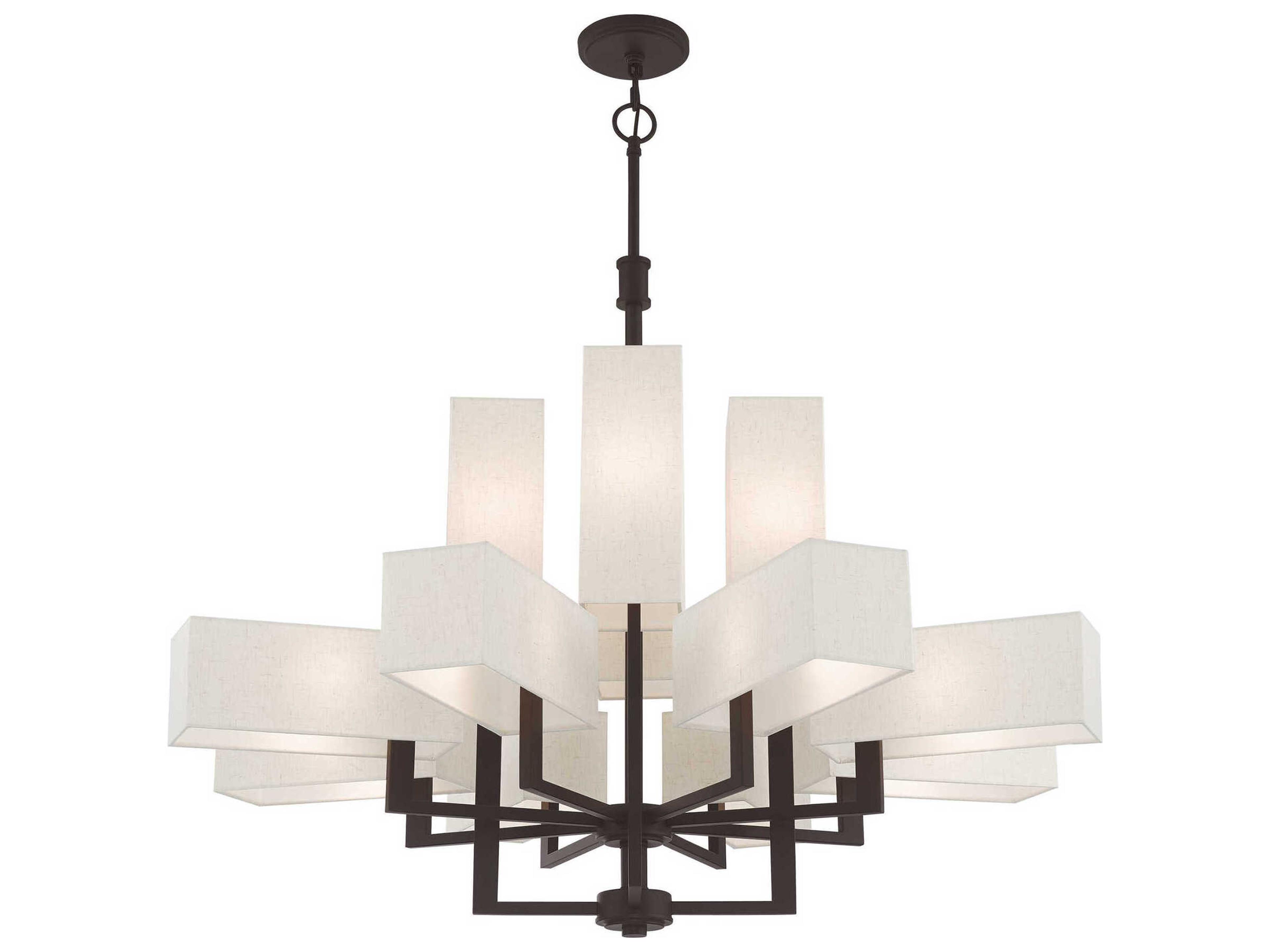 Livex Lighting Rubix 12-Light Bronze White Chandelier