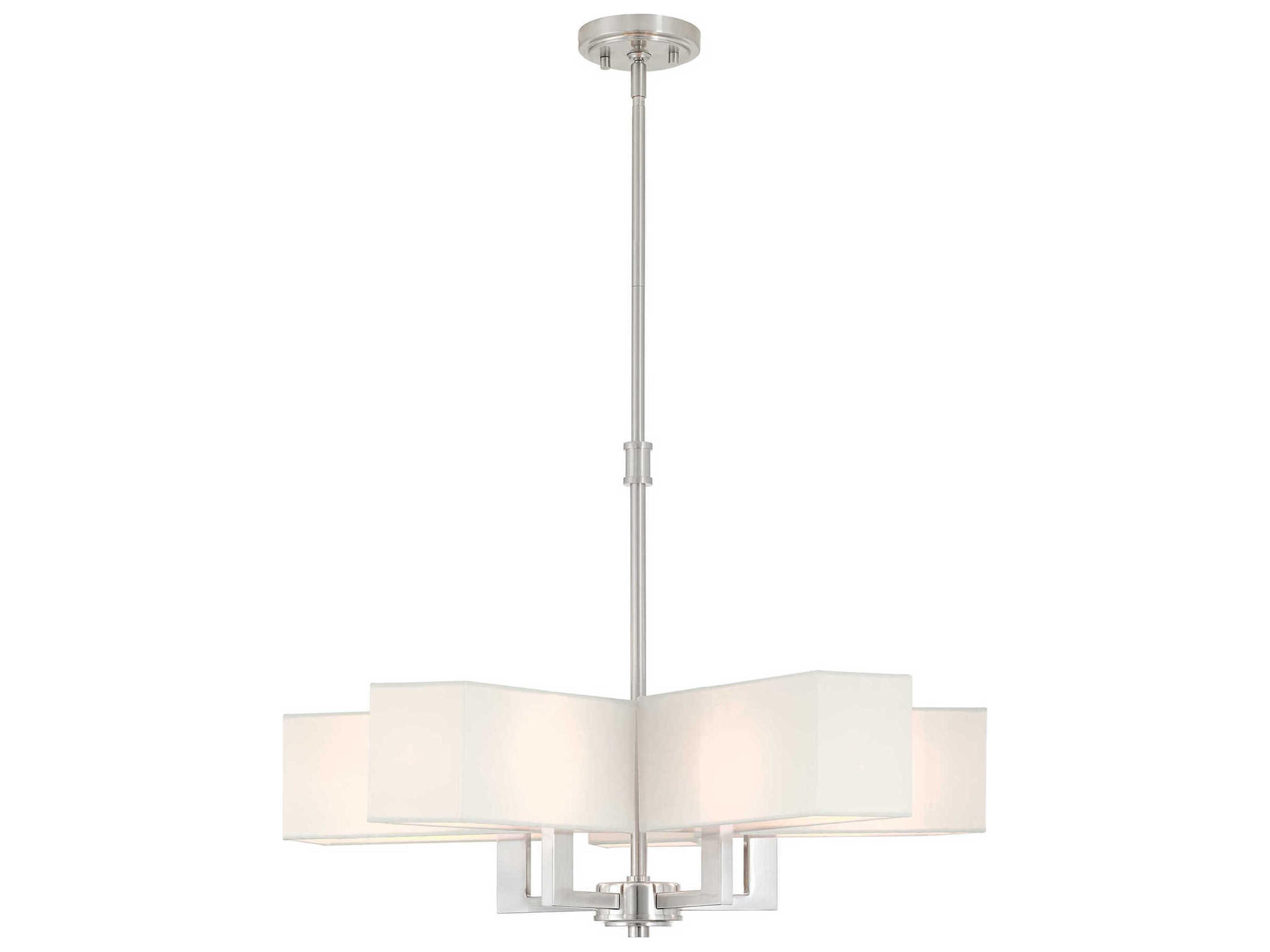 Rubix 5-Light Brushed Nickel White Chandelier